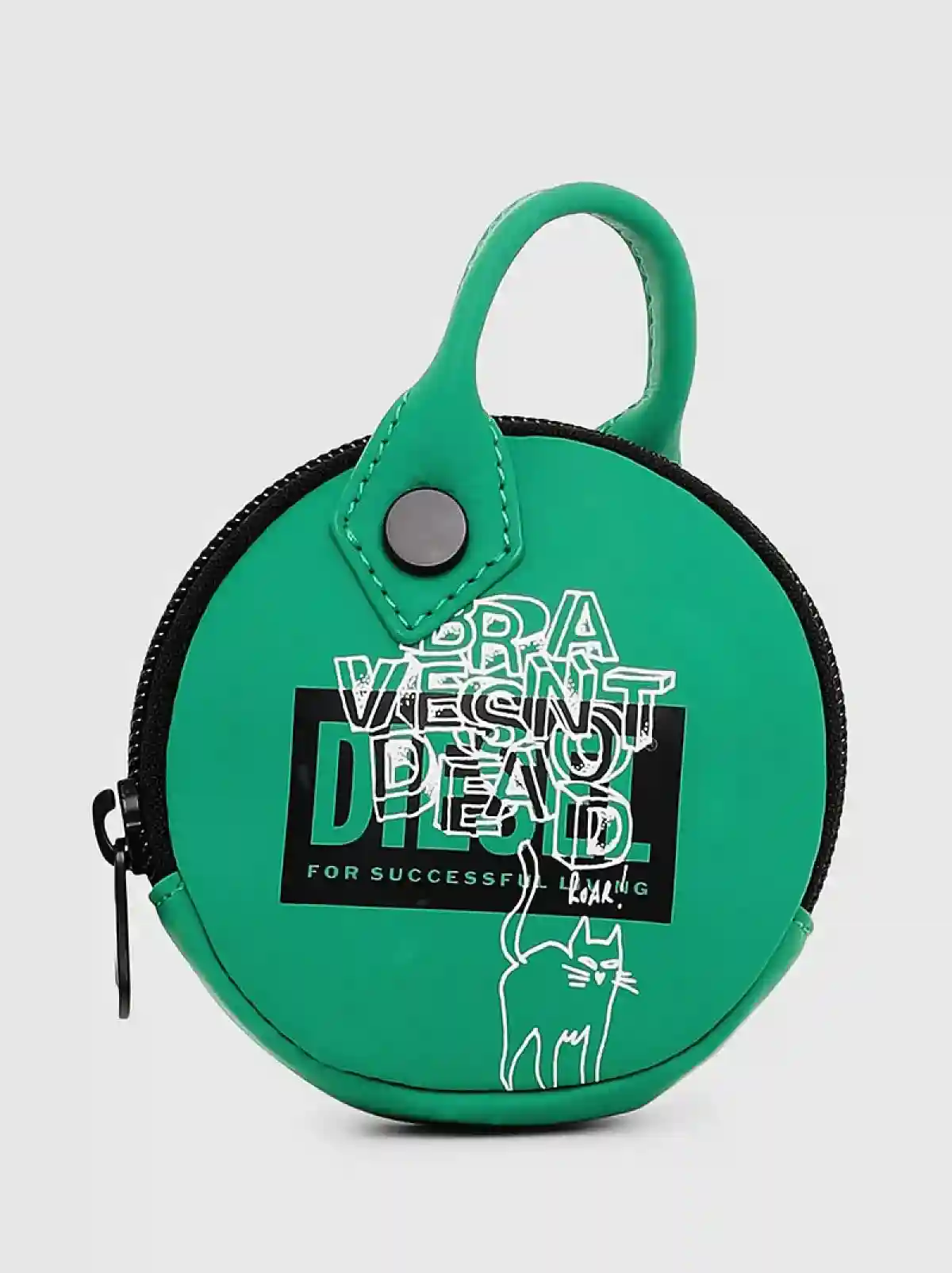 Green Foldable shopping bag with round pouch