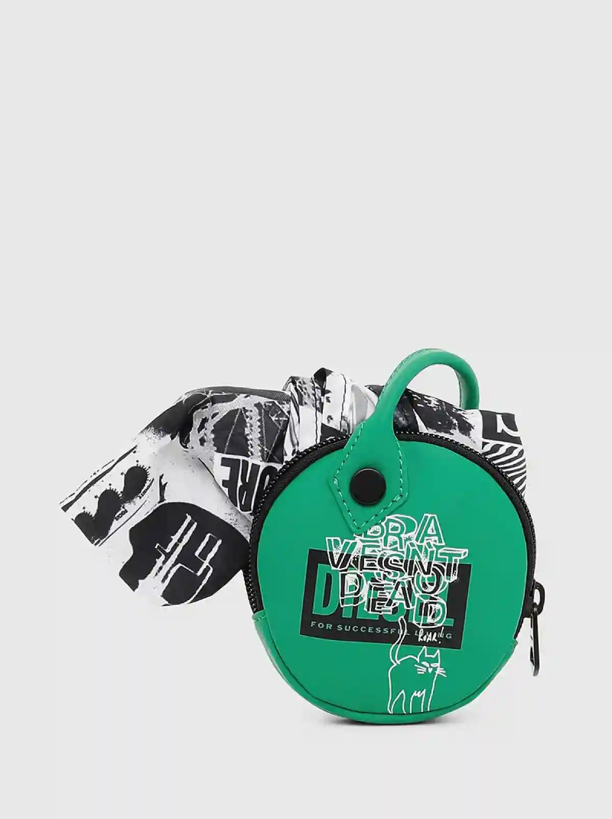 Green Foldable shopping bag with round pouch