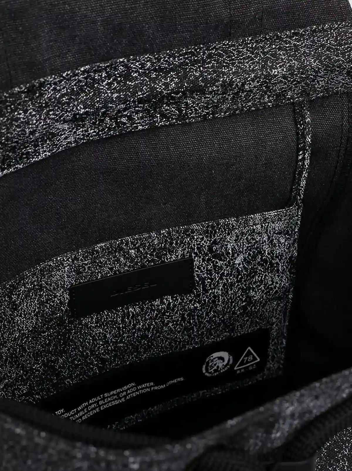 Grey Buckled backpack in marble canvas