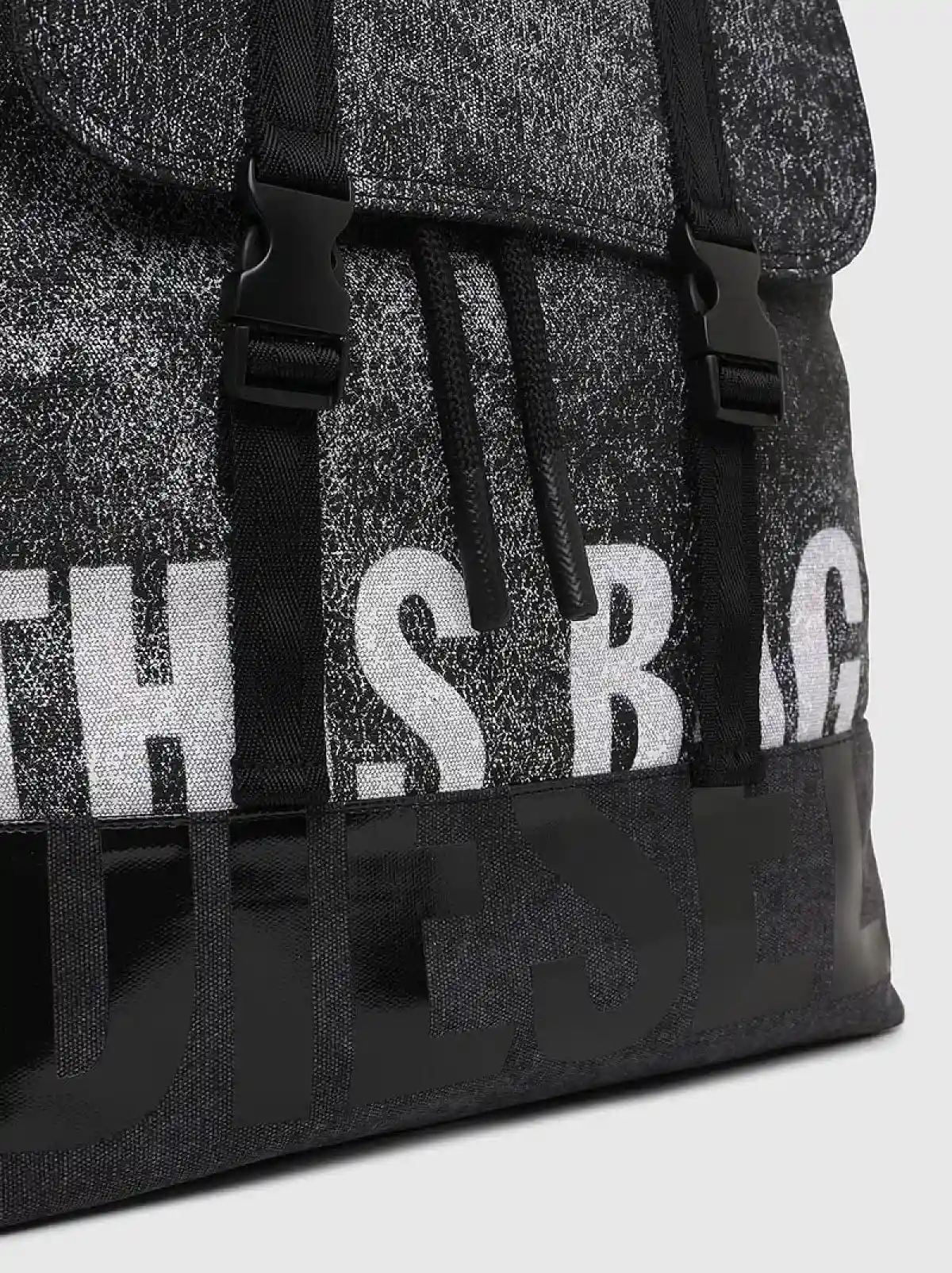 Grey Buckled backpack in marble canvas