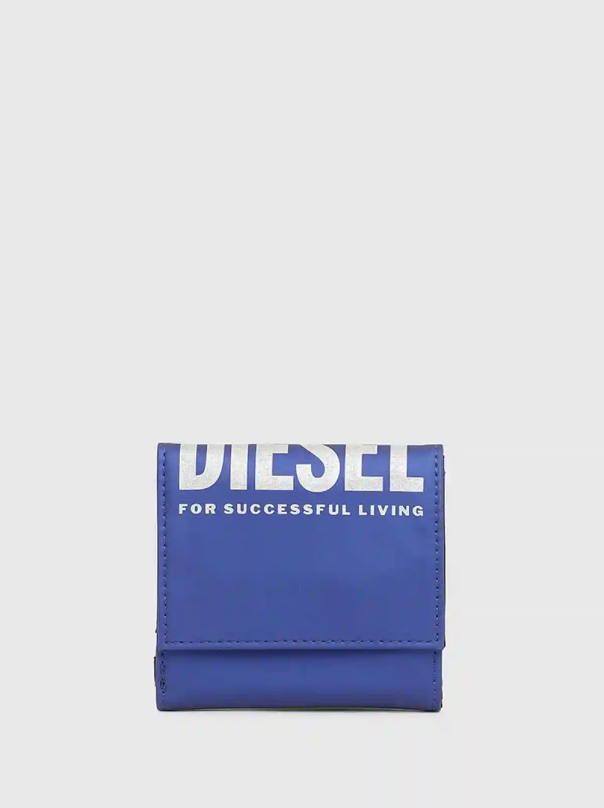 Blue Micro wallet with logo print