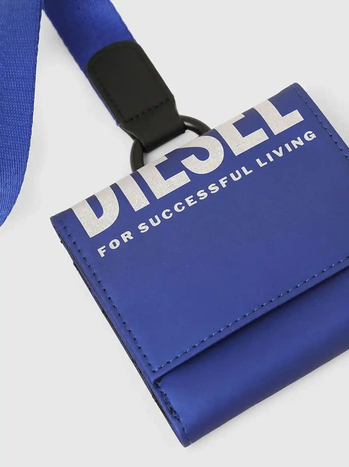 Blue Micro wallet with logo print