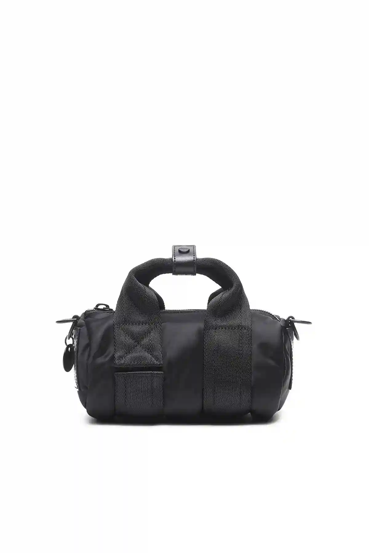 Black Cylindrical cross-body in nylon