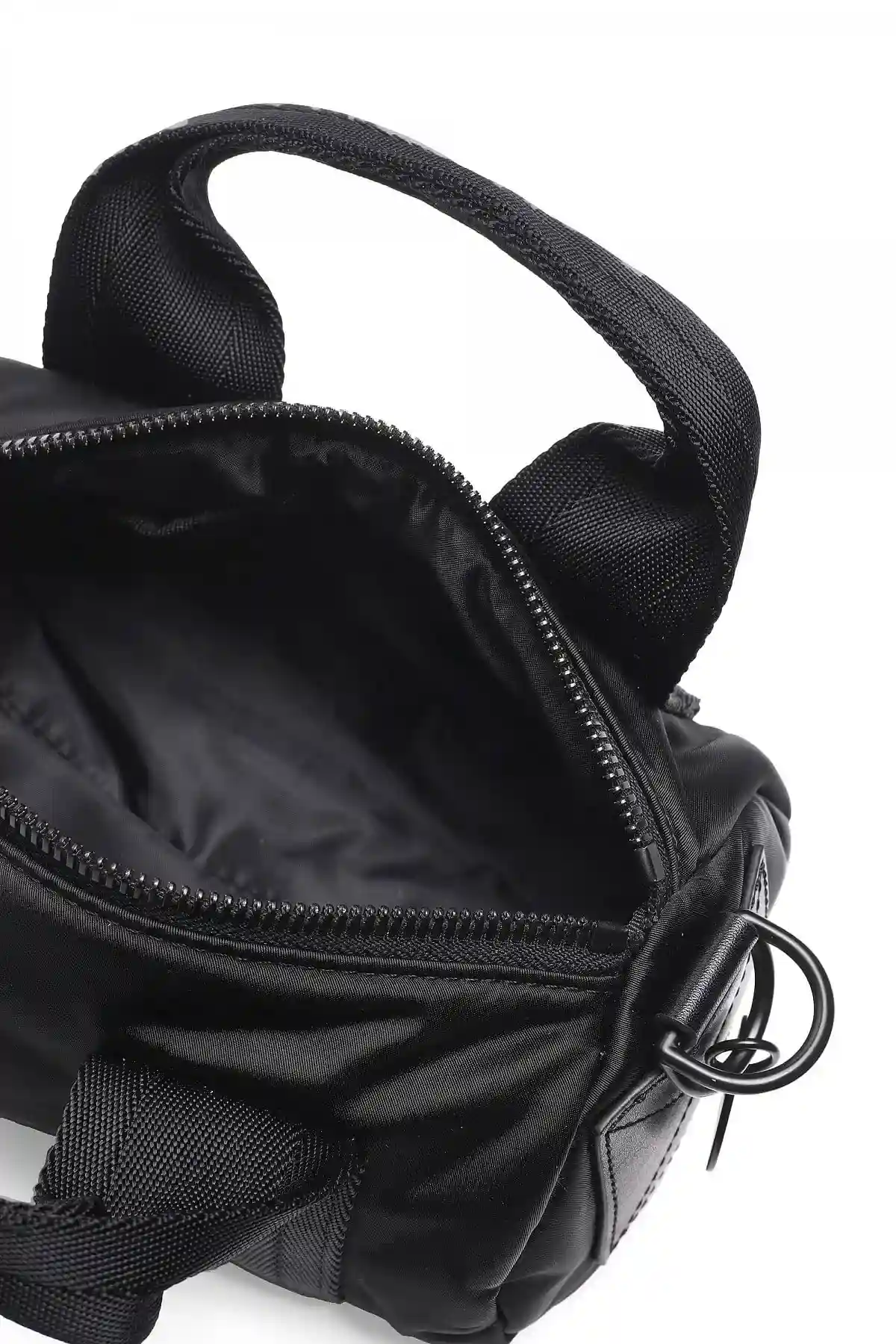 Black Cylindrical cross-body in nylon