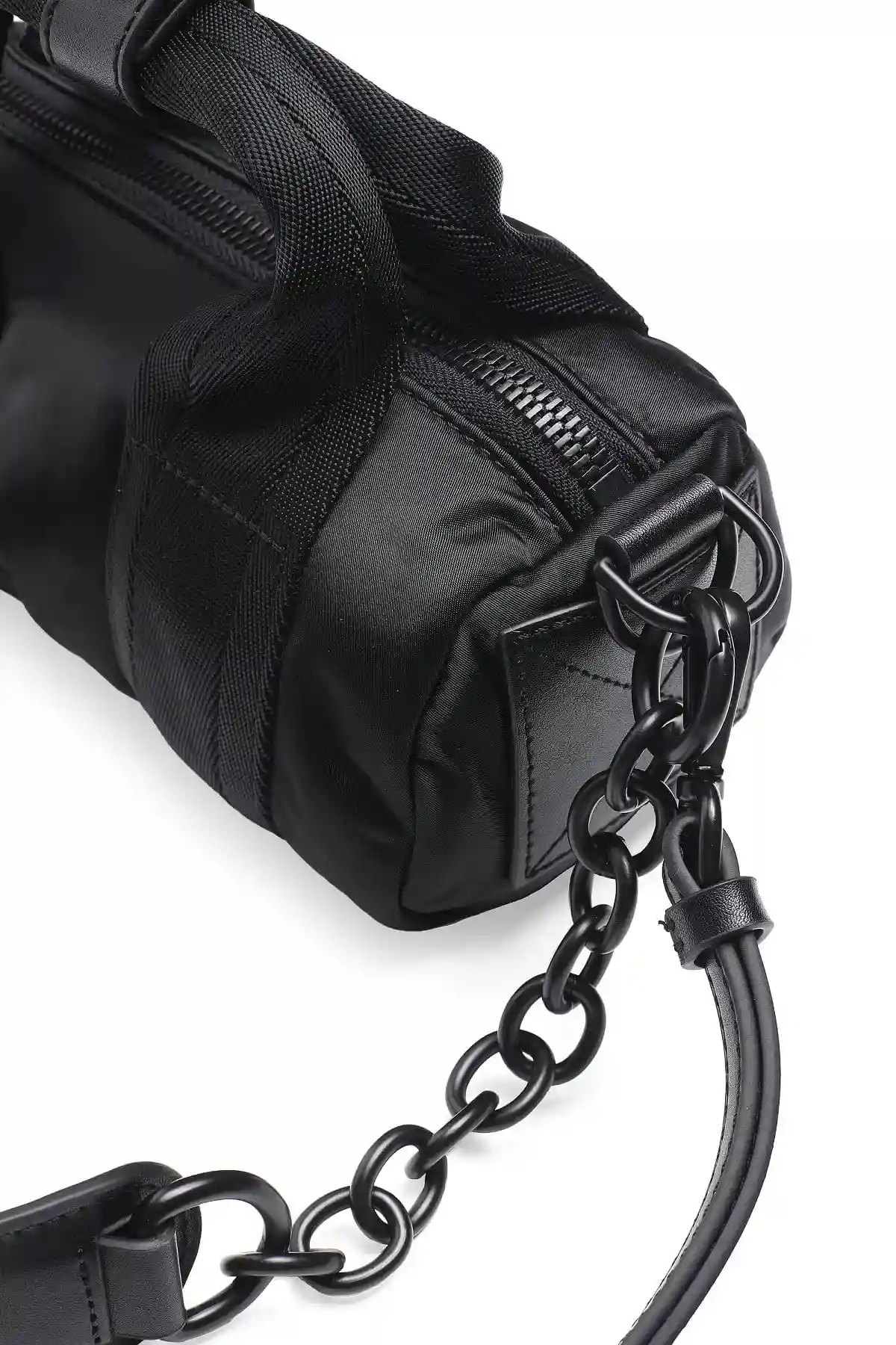 Black Cylindrical cross-body in nylon