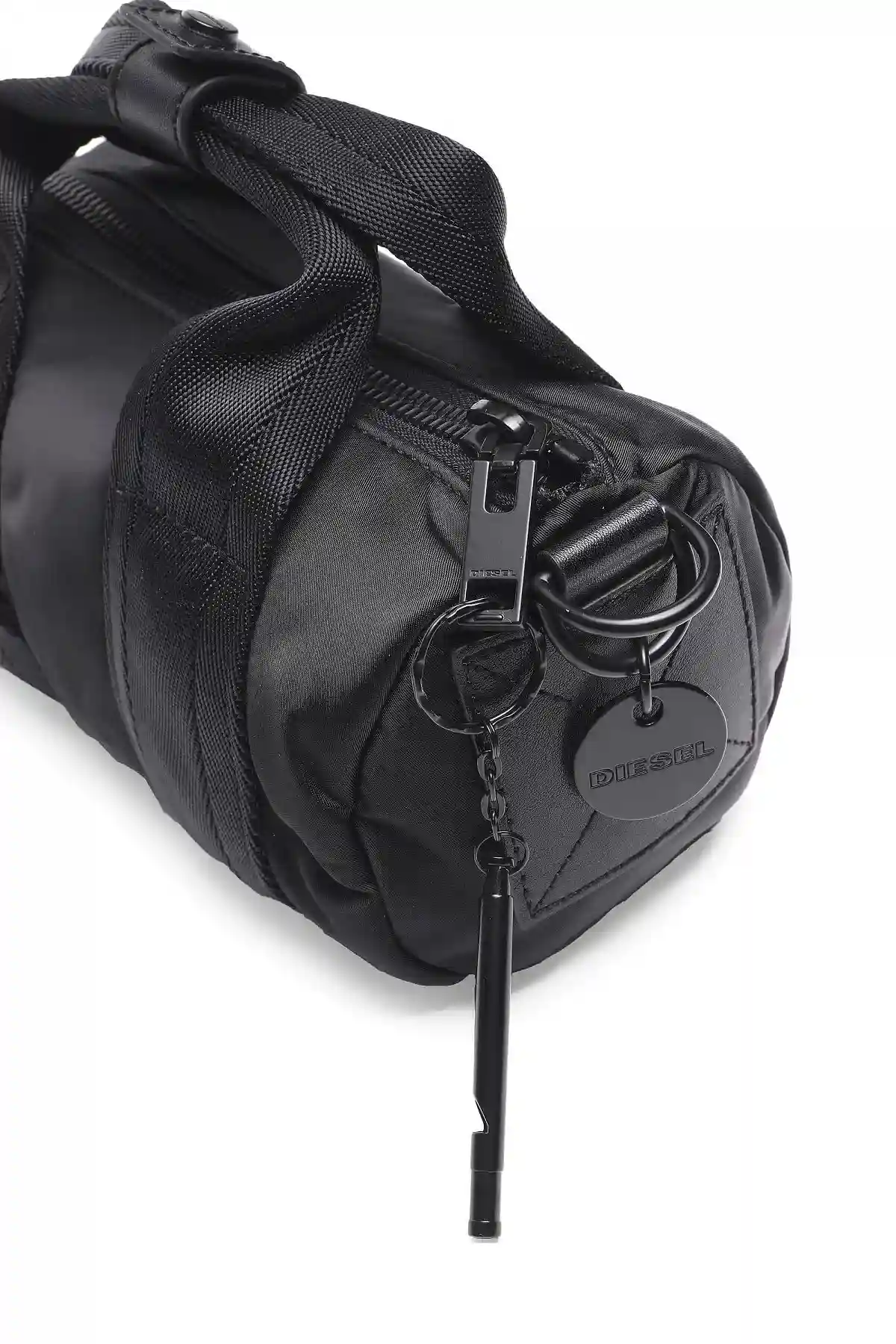 Black Cylindrical cross-body in nylon