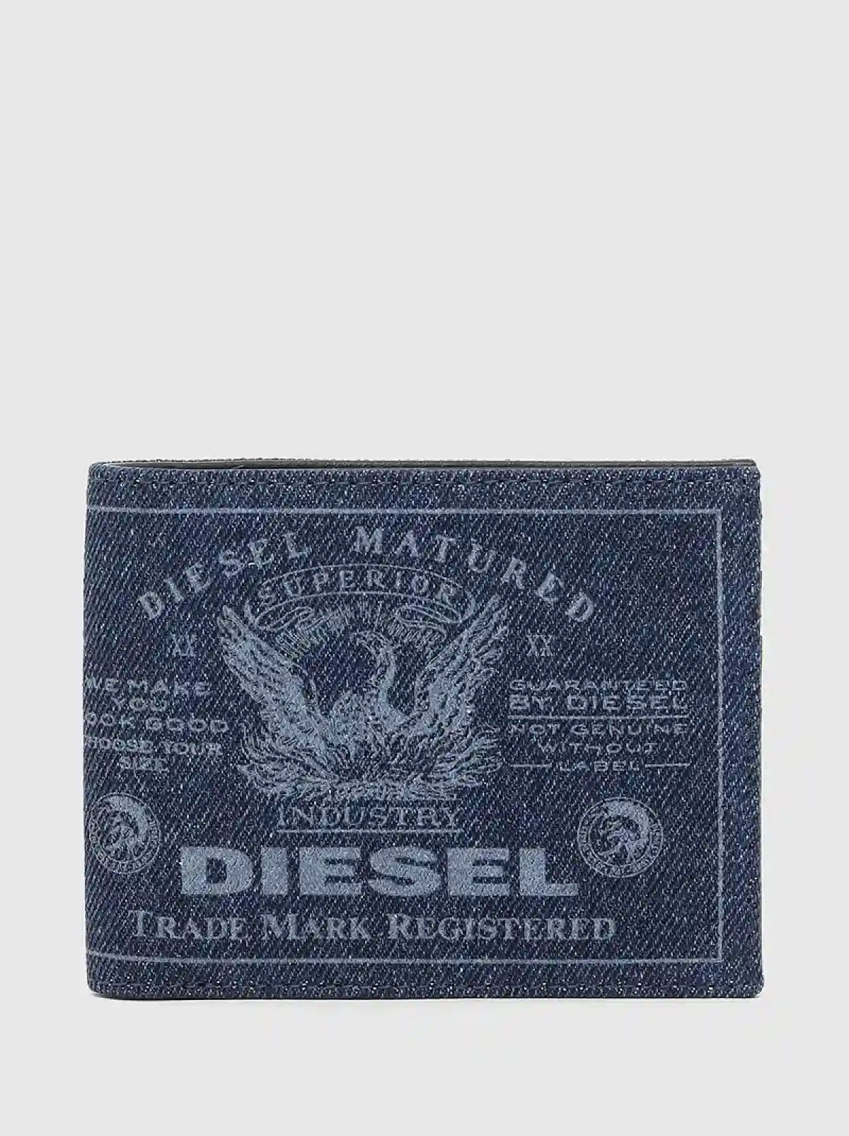 Blue Bi-fold wallet with Superior logo print