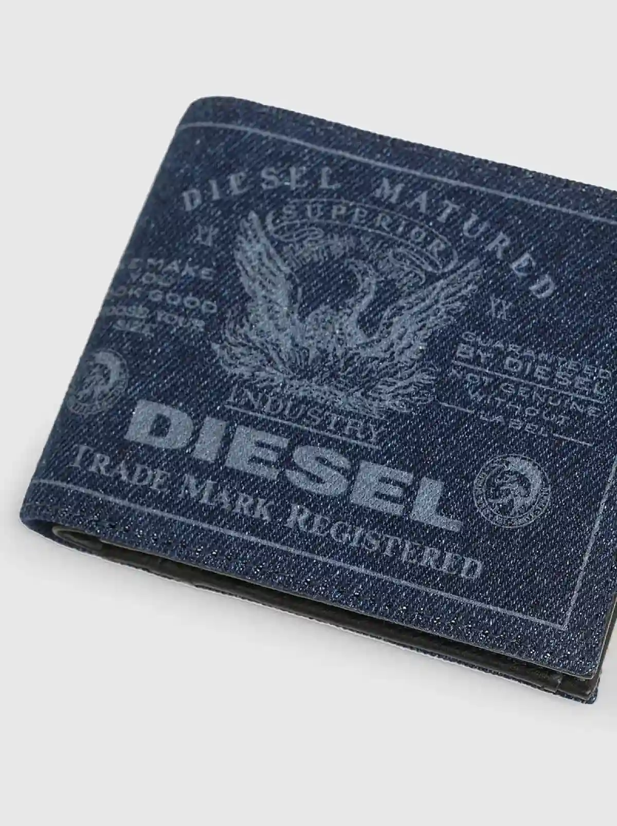 Blue Bi-fold wallet with Superior logo print