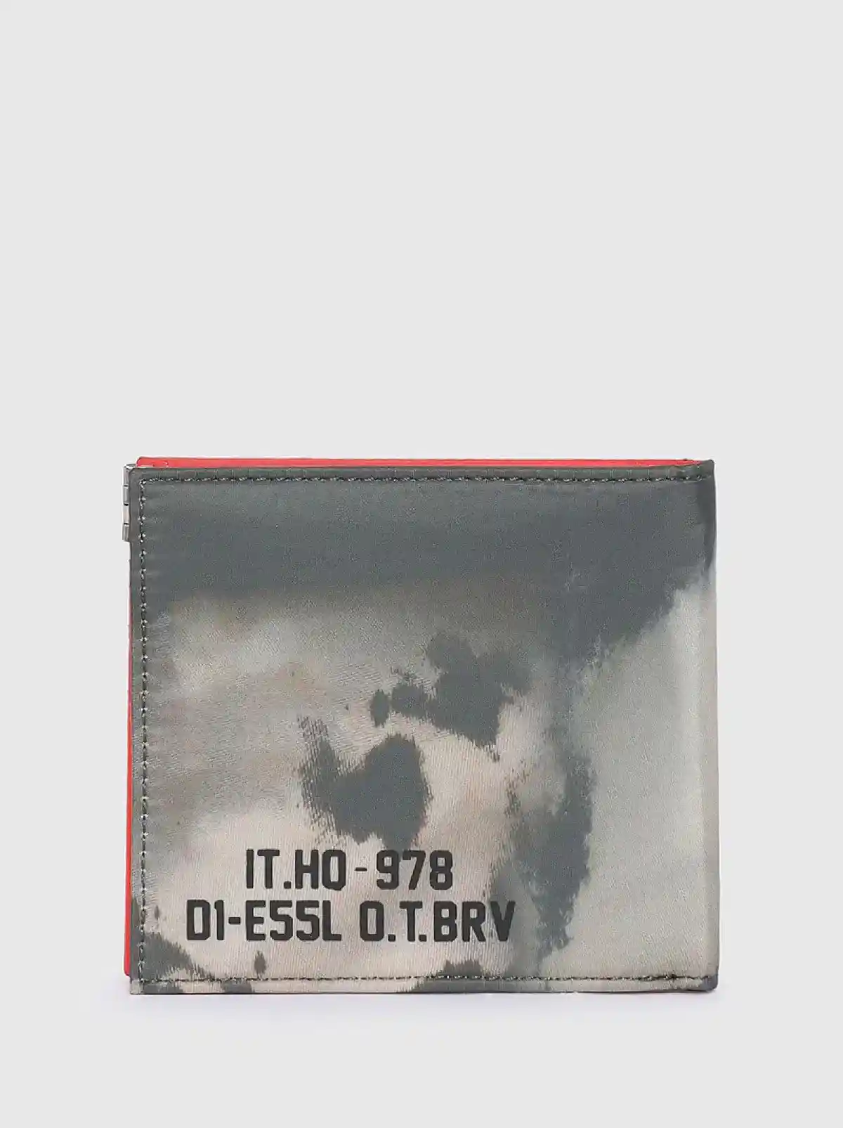 Multicolor Bi-fold wallet in bleach-effect fabric