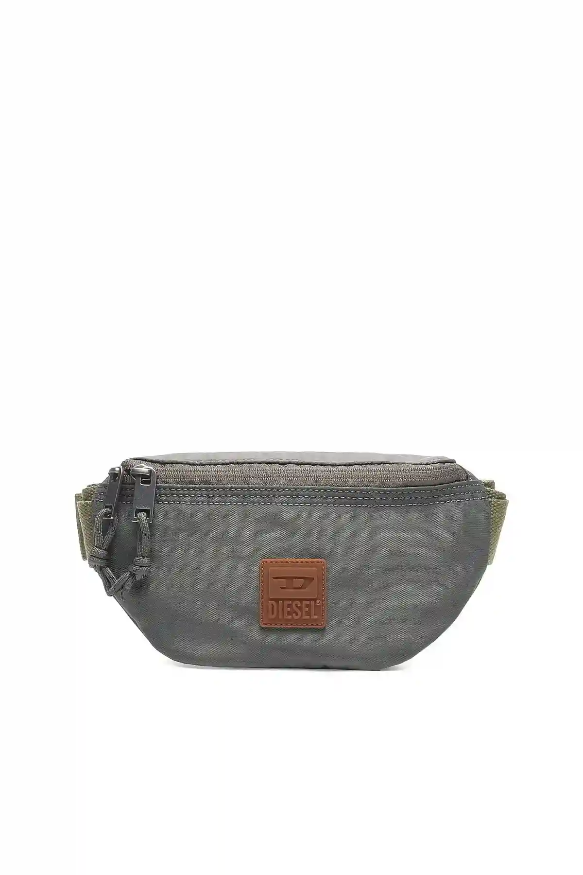 Grey Belt bag in washed-effect nylon