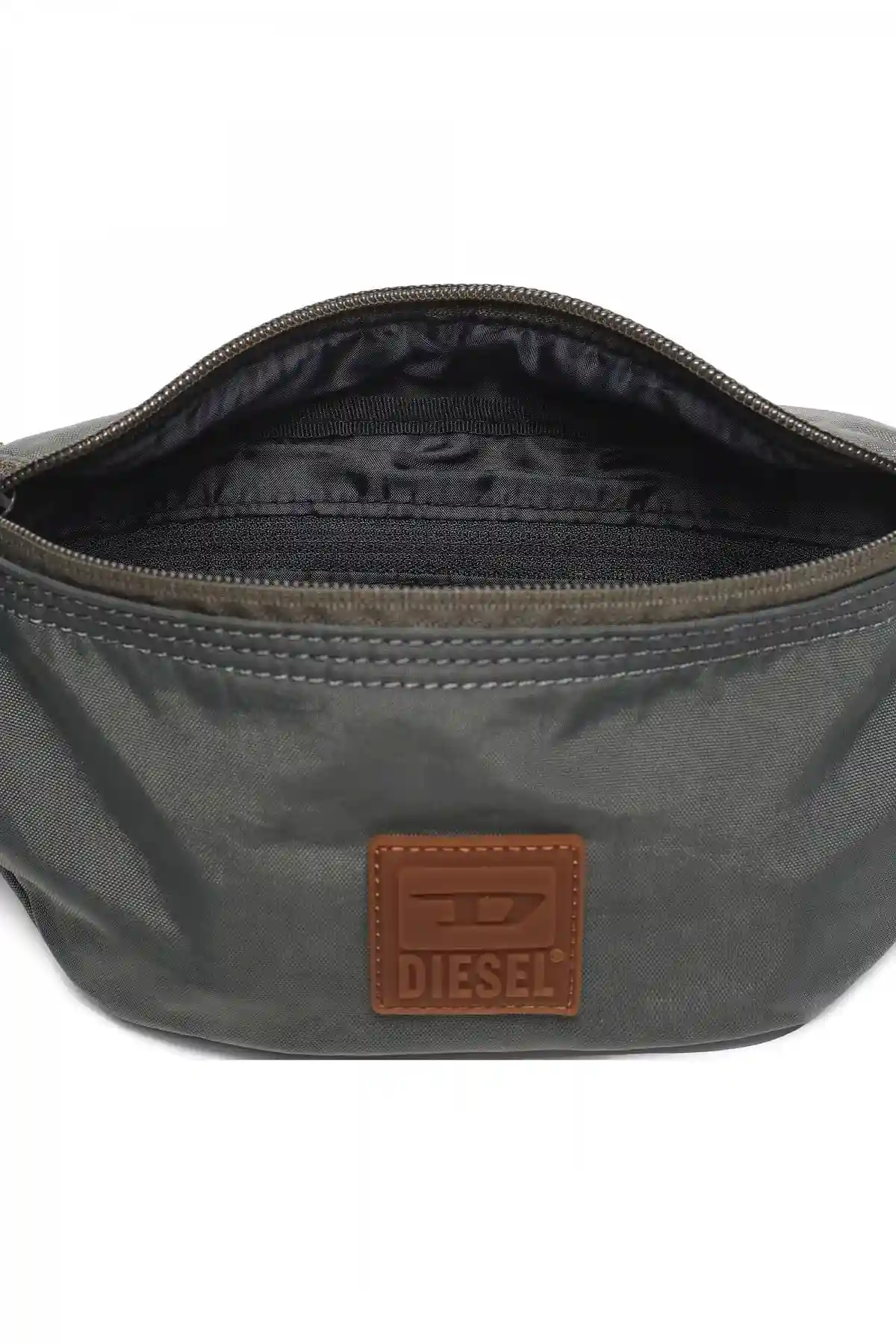 Grey Belt bag in washed-effect nylon