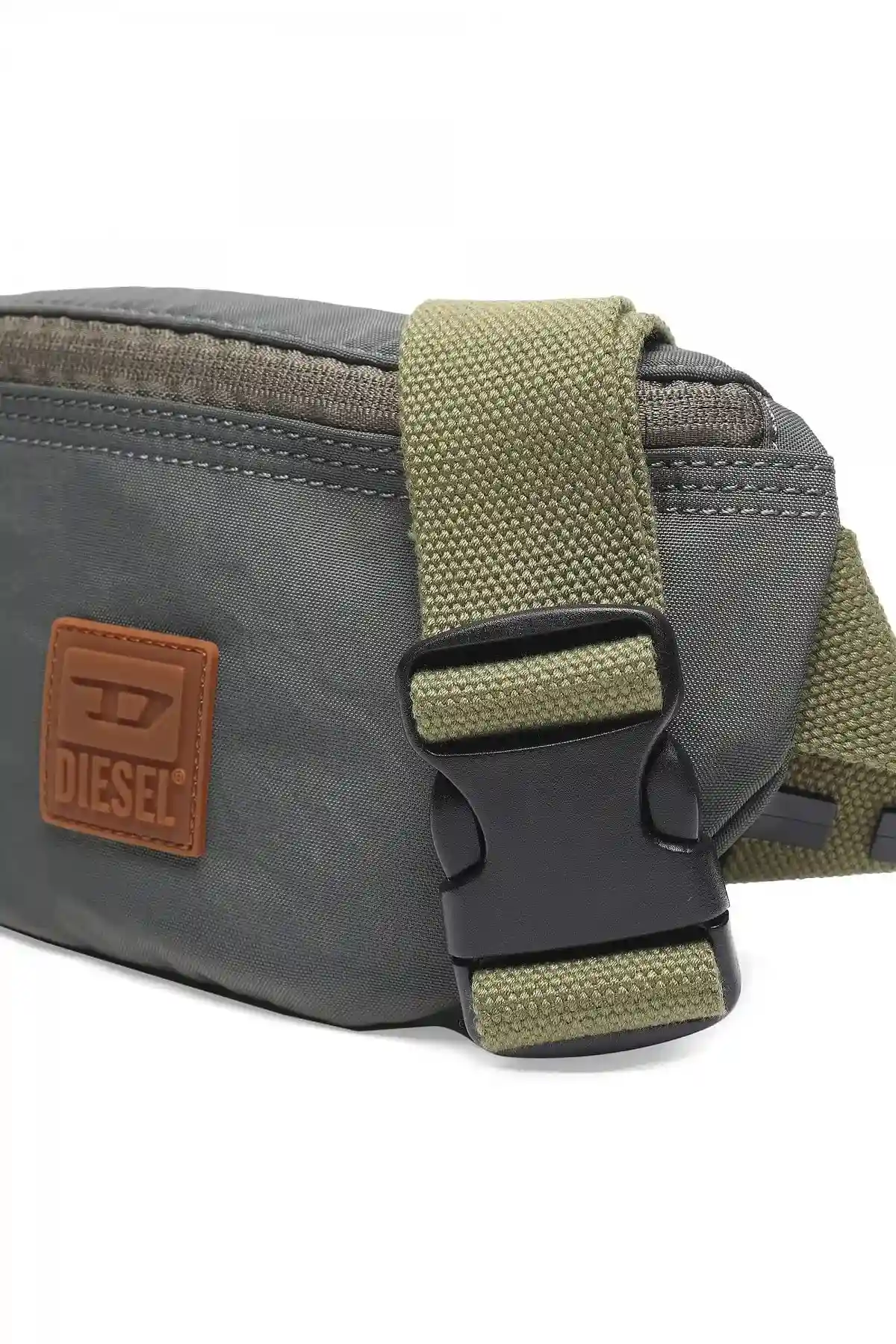 Grey Belt bag in washed-effect nylon