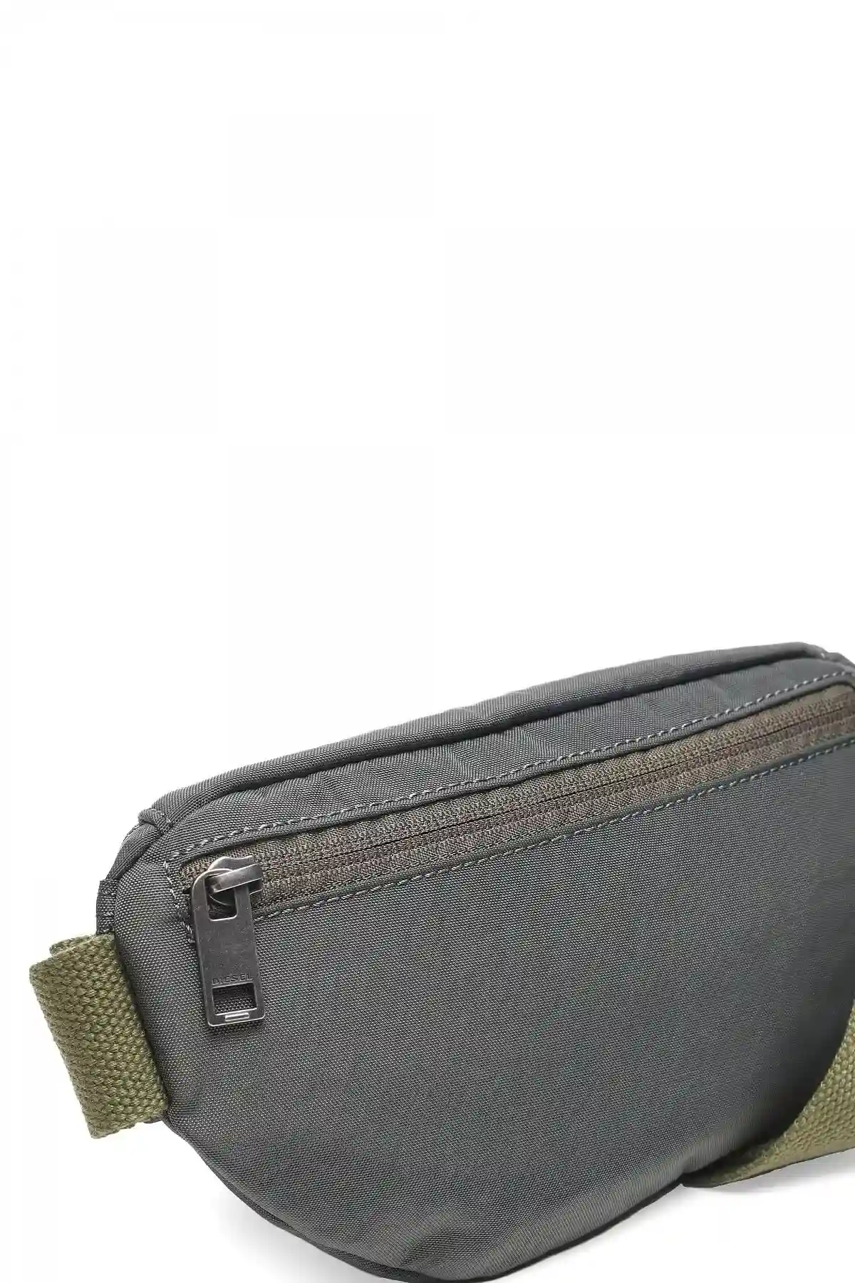 Grey Belt bag in washed-effect nylon