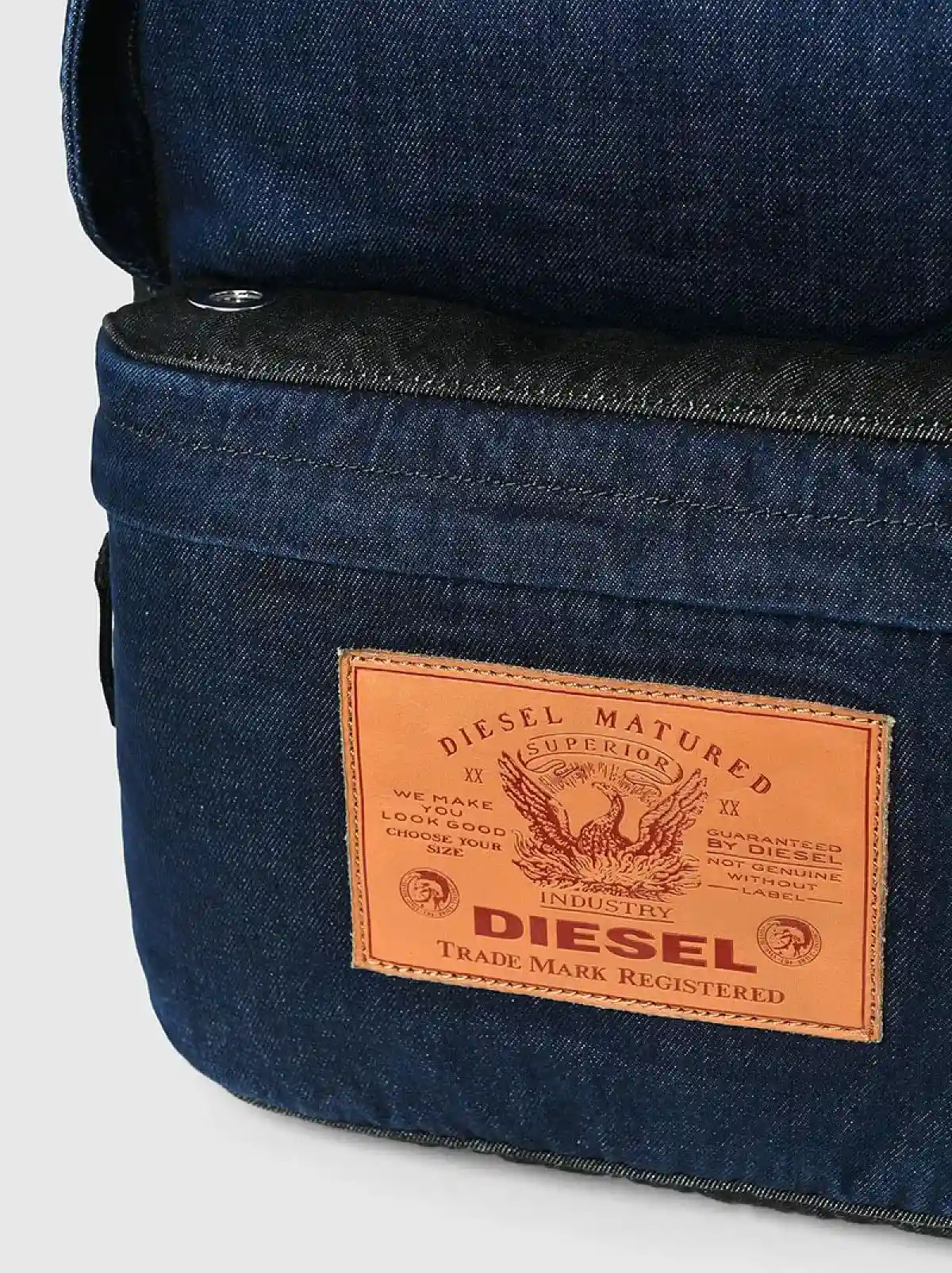 Blue Backpack in patchwork denim