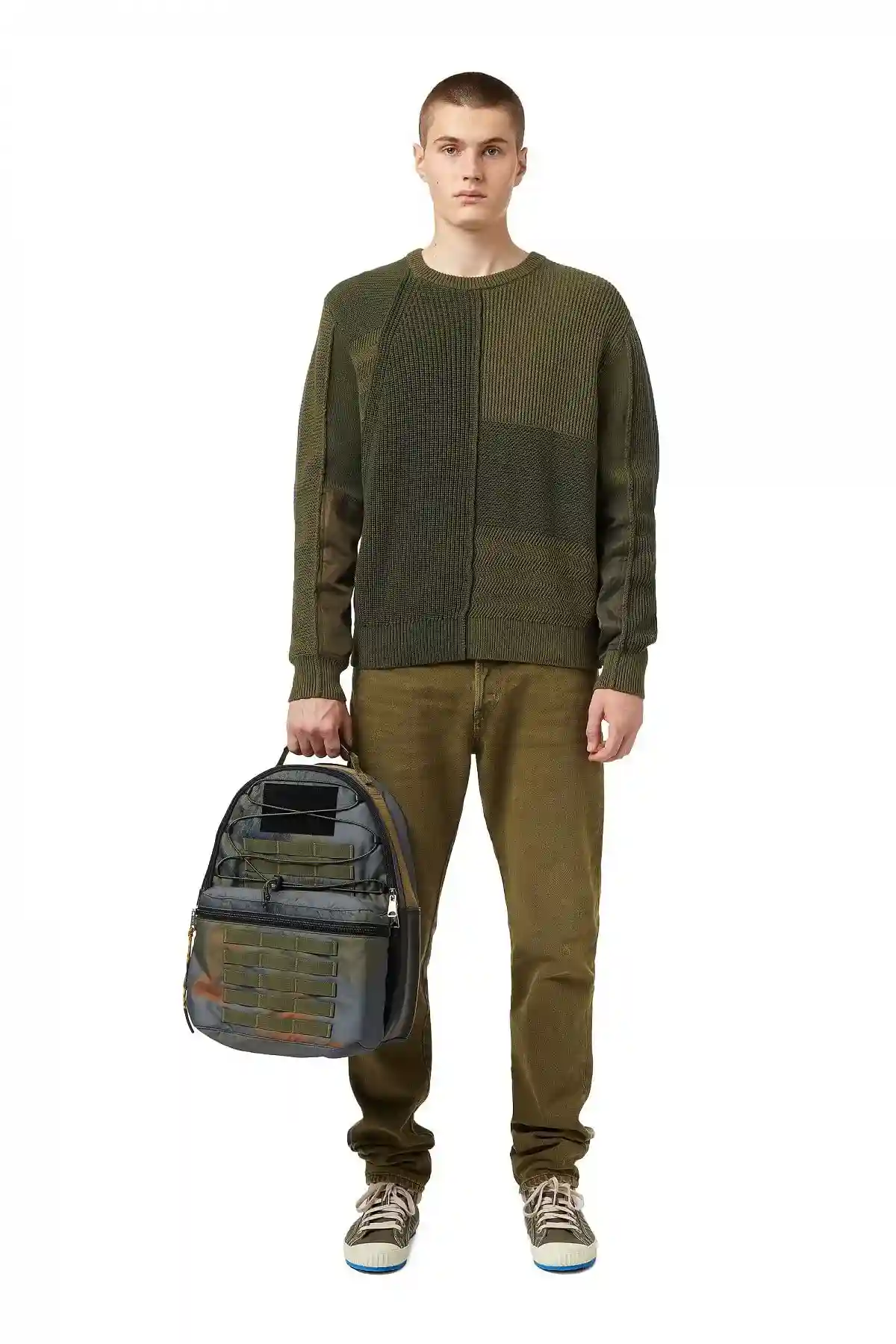 Blue Backpack with military details