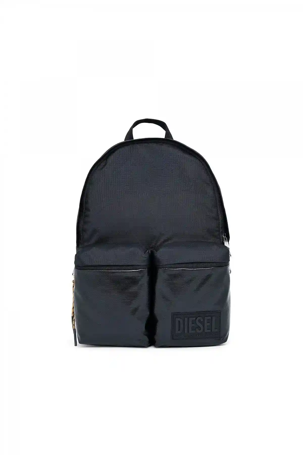Black Backpack in ripstop with coated pockets