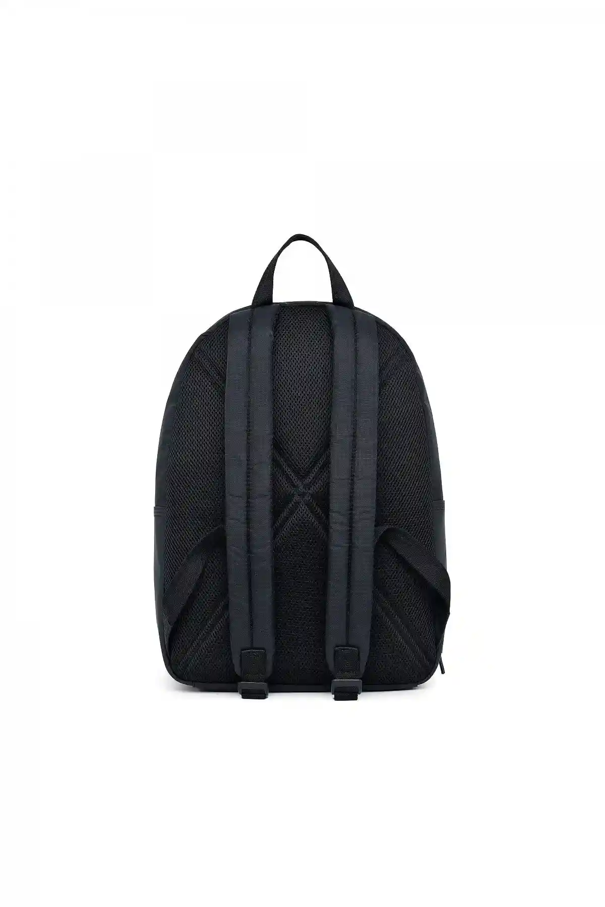 Black Backpack in ripstop with coated pockets