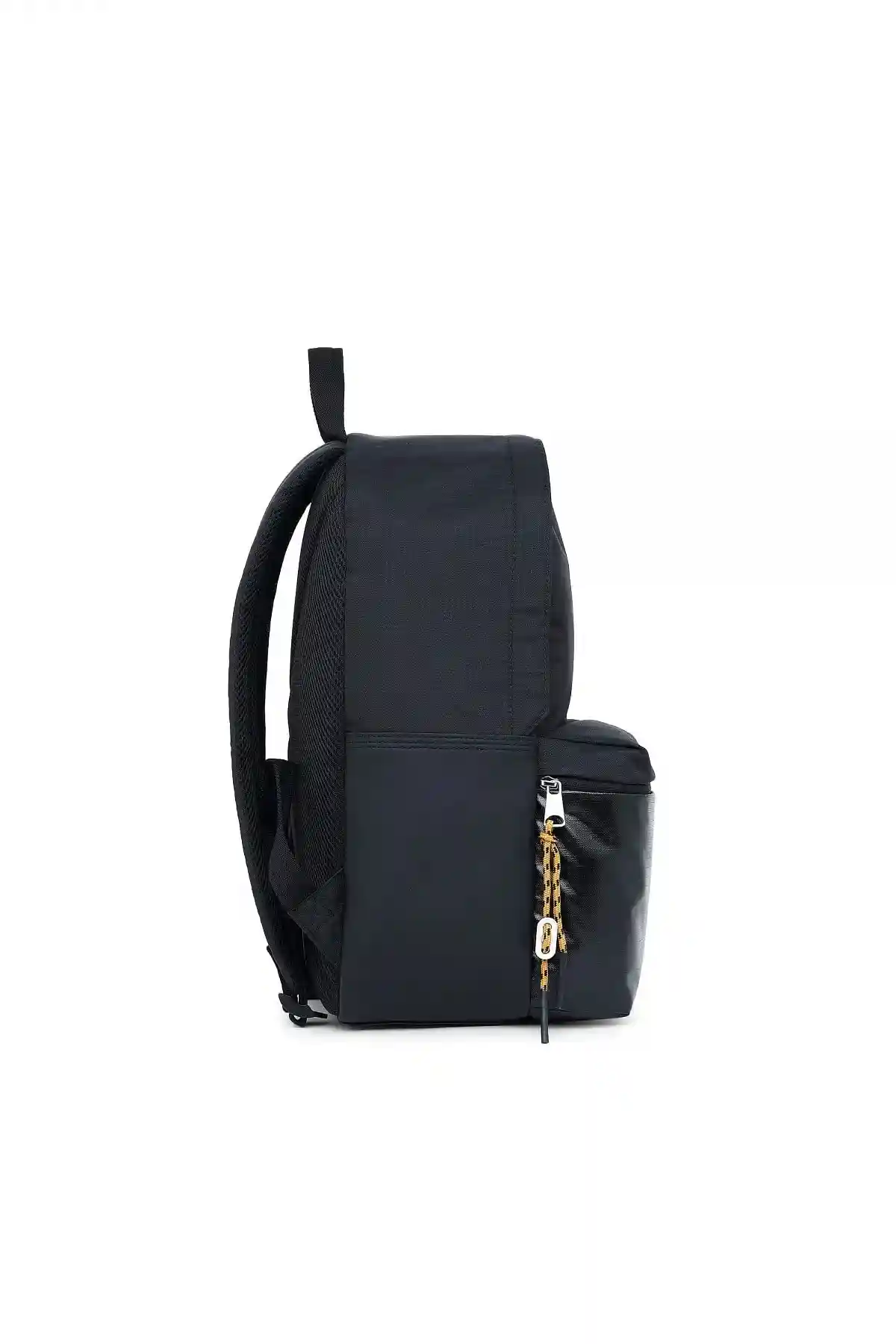 Black Backpack in ripstop with coated pockets