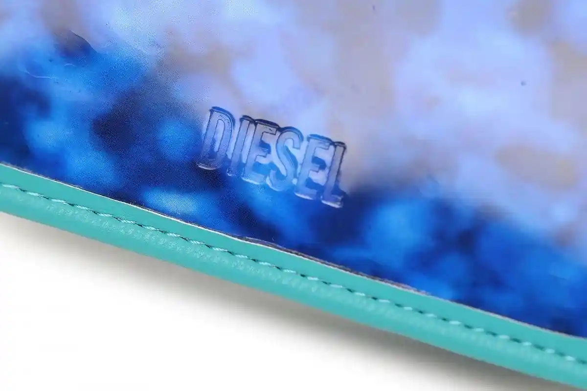 Blue Small wallet in leopard PVC