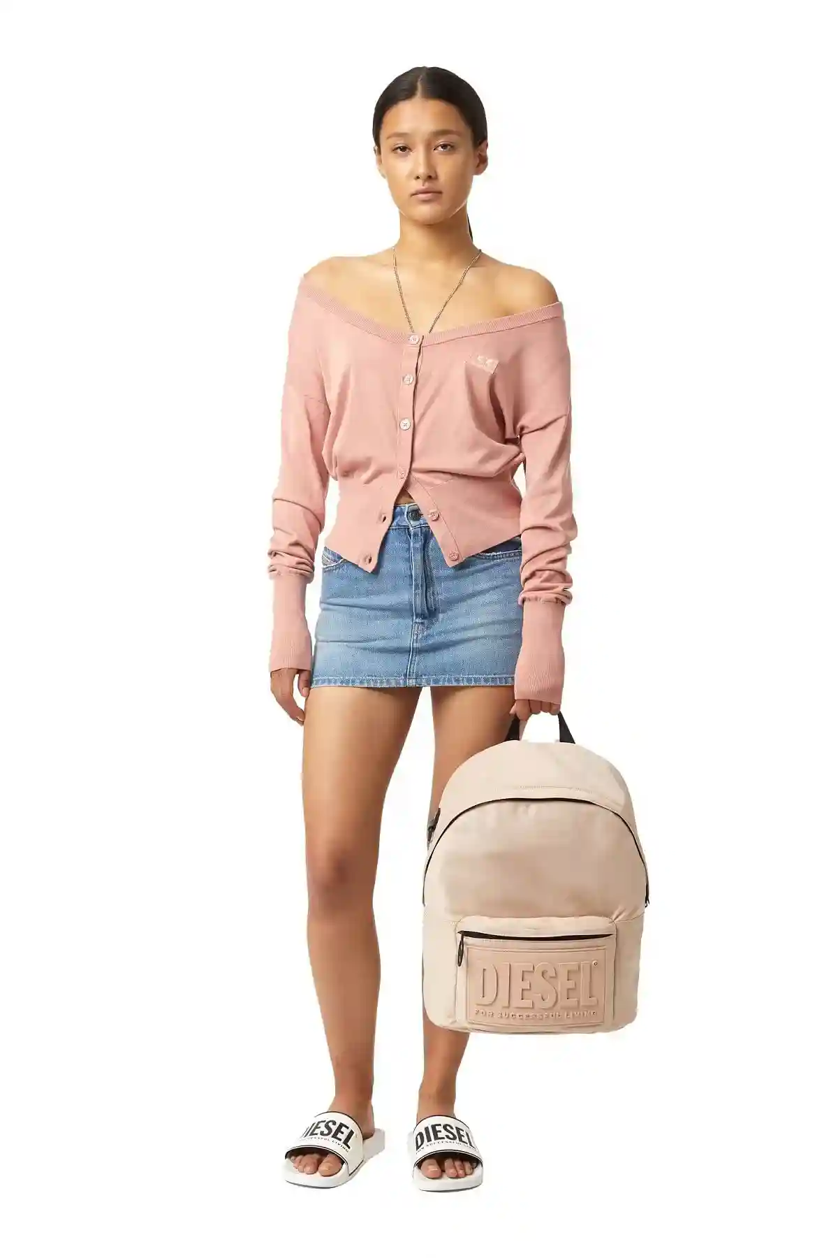 Pink Backpack in padded nylon
