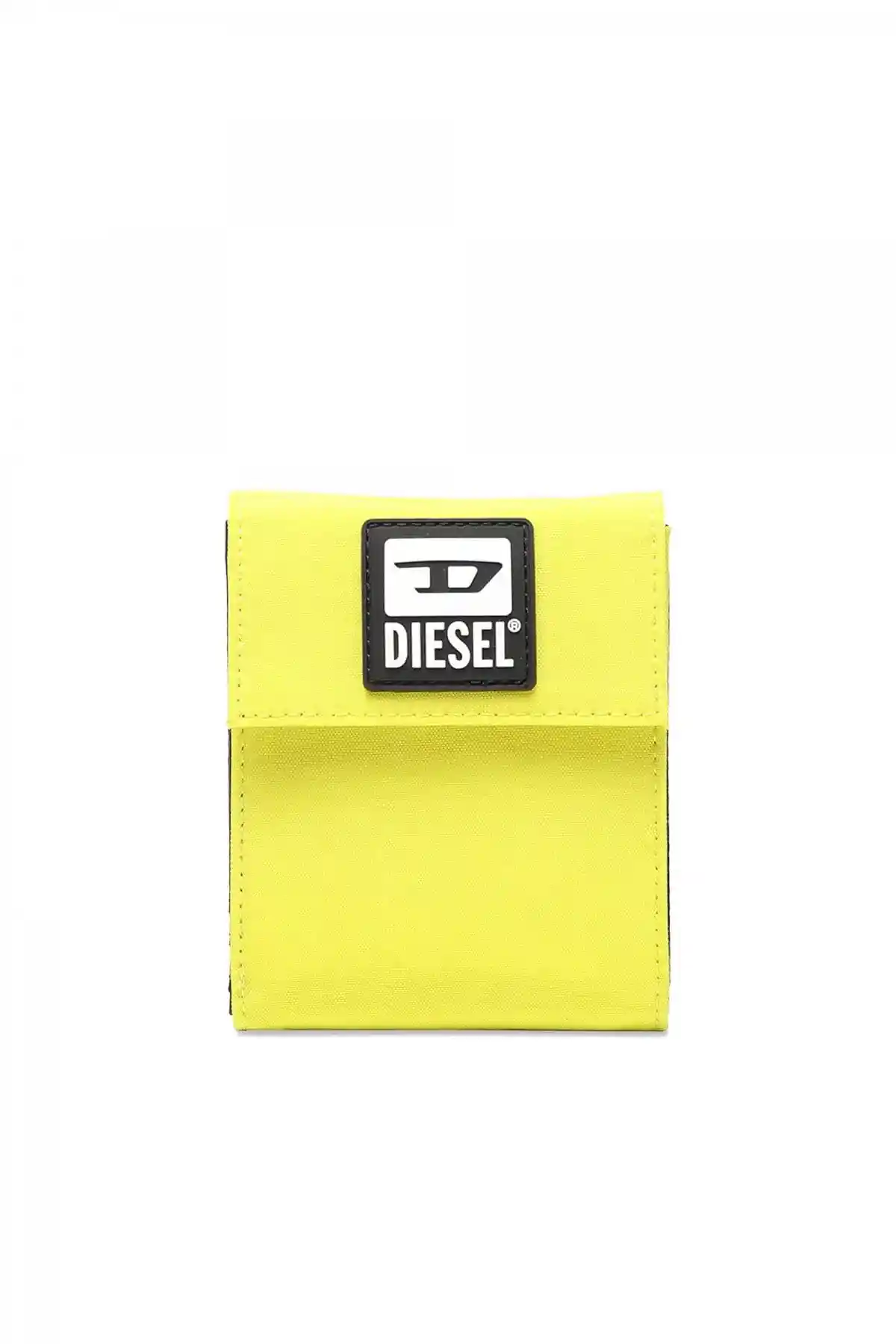 Yellow Velcro wallet with lanyard and D patch