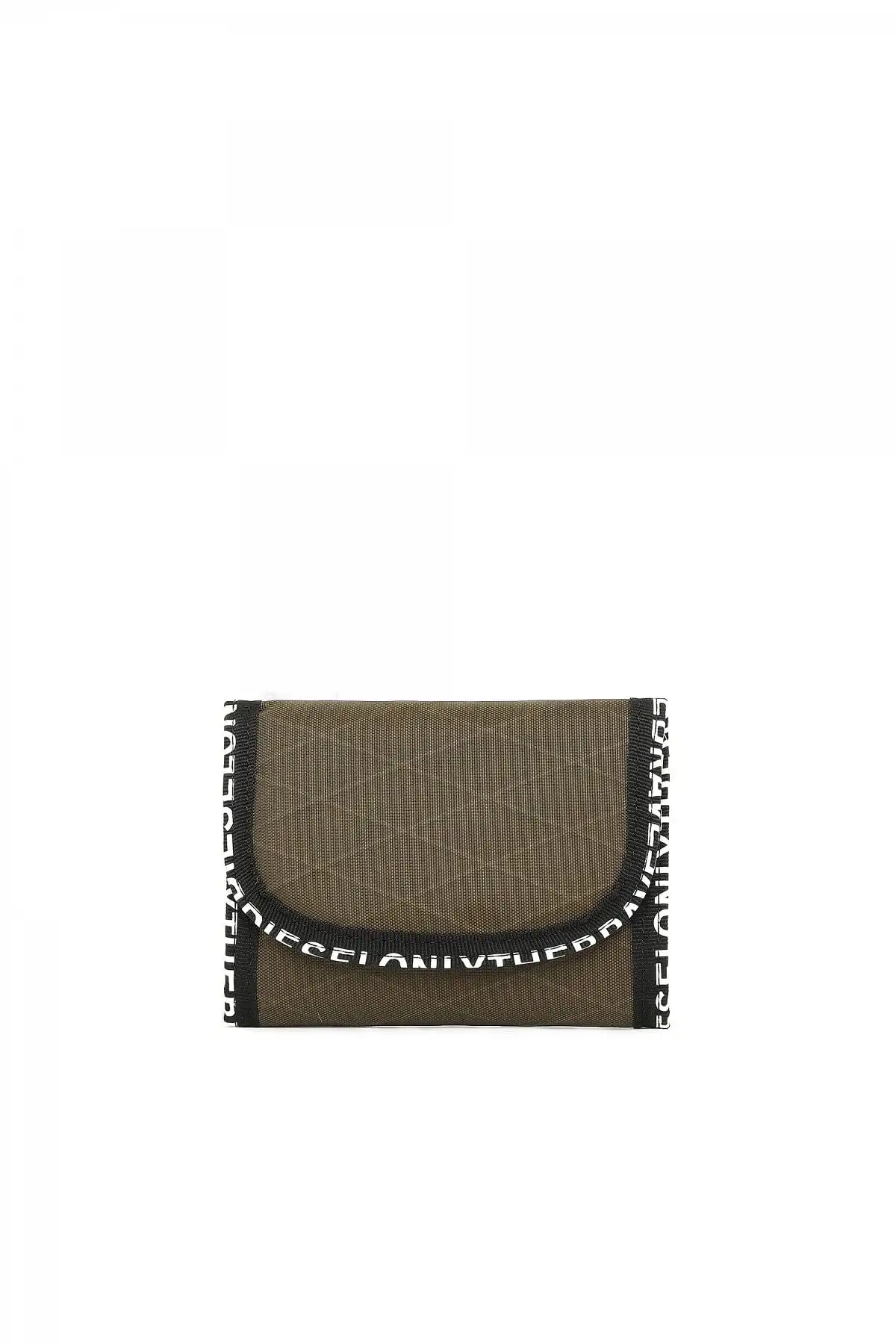 Green Micro wallet with lanyard and logo trims
