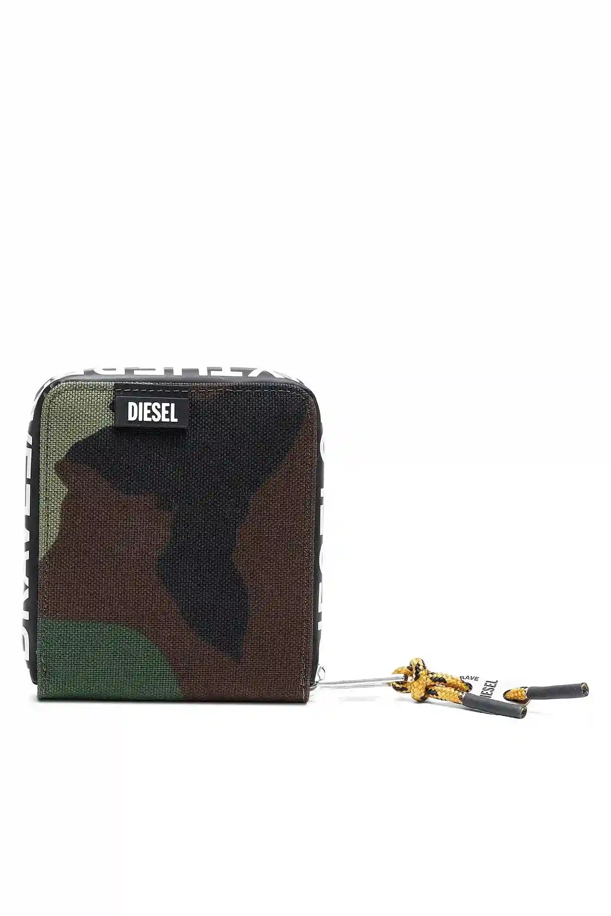 Multicolor Zip-around wallet in camouflage fabric