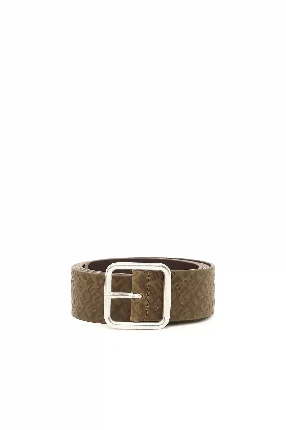 Brown Belt in logo-embossed leather