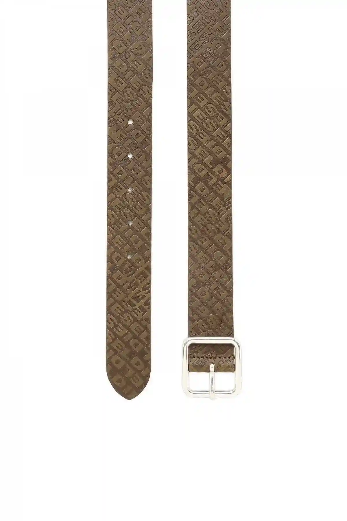 Brown Belt in logo-embossed leather