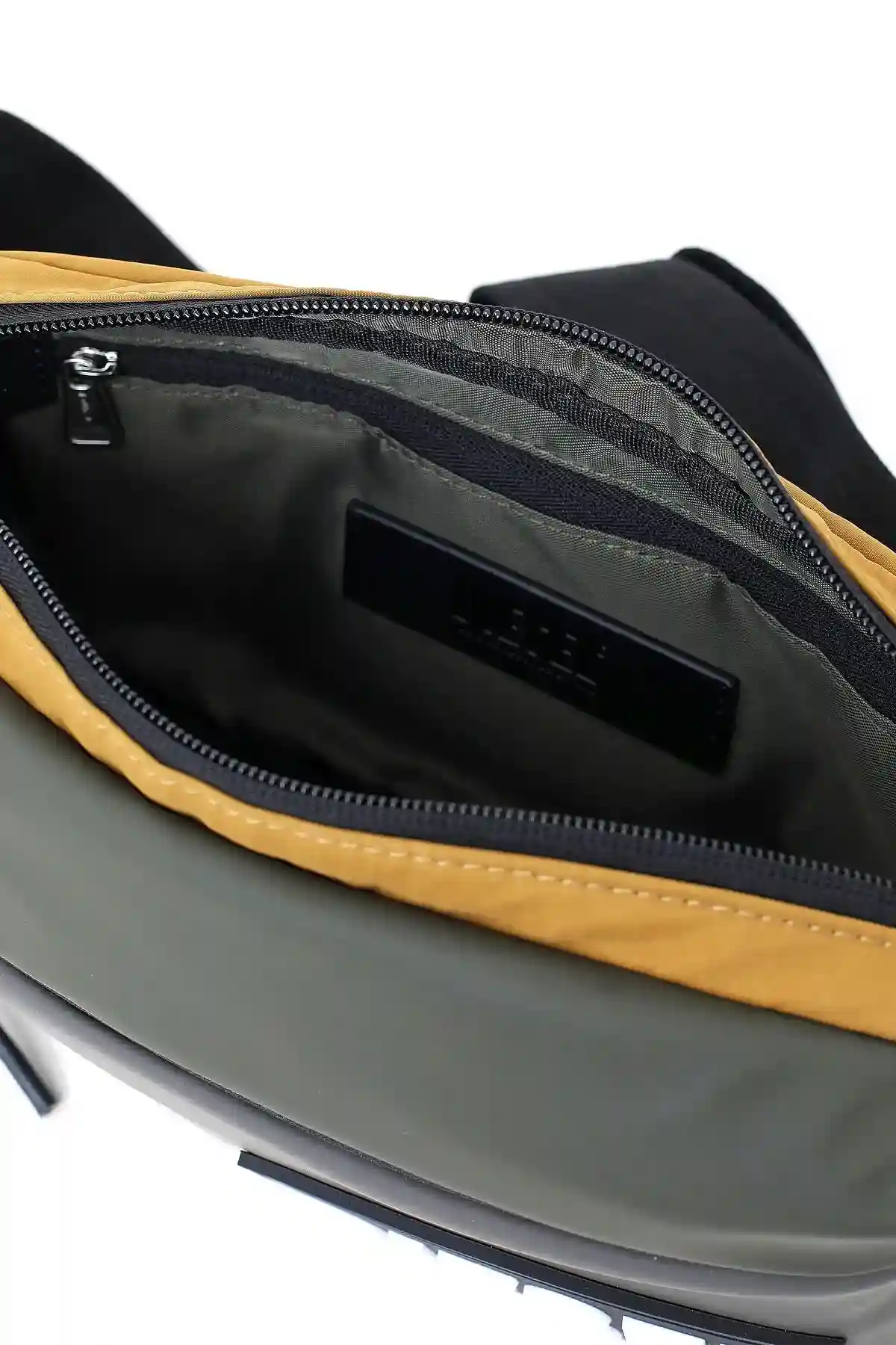Green Belt bag in recycled and coated fabrics