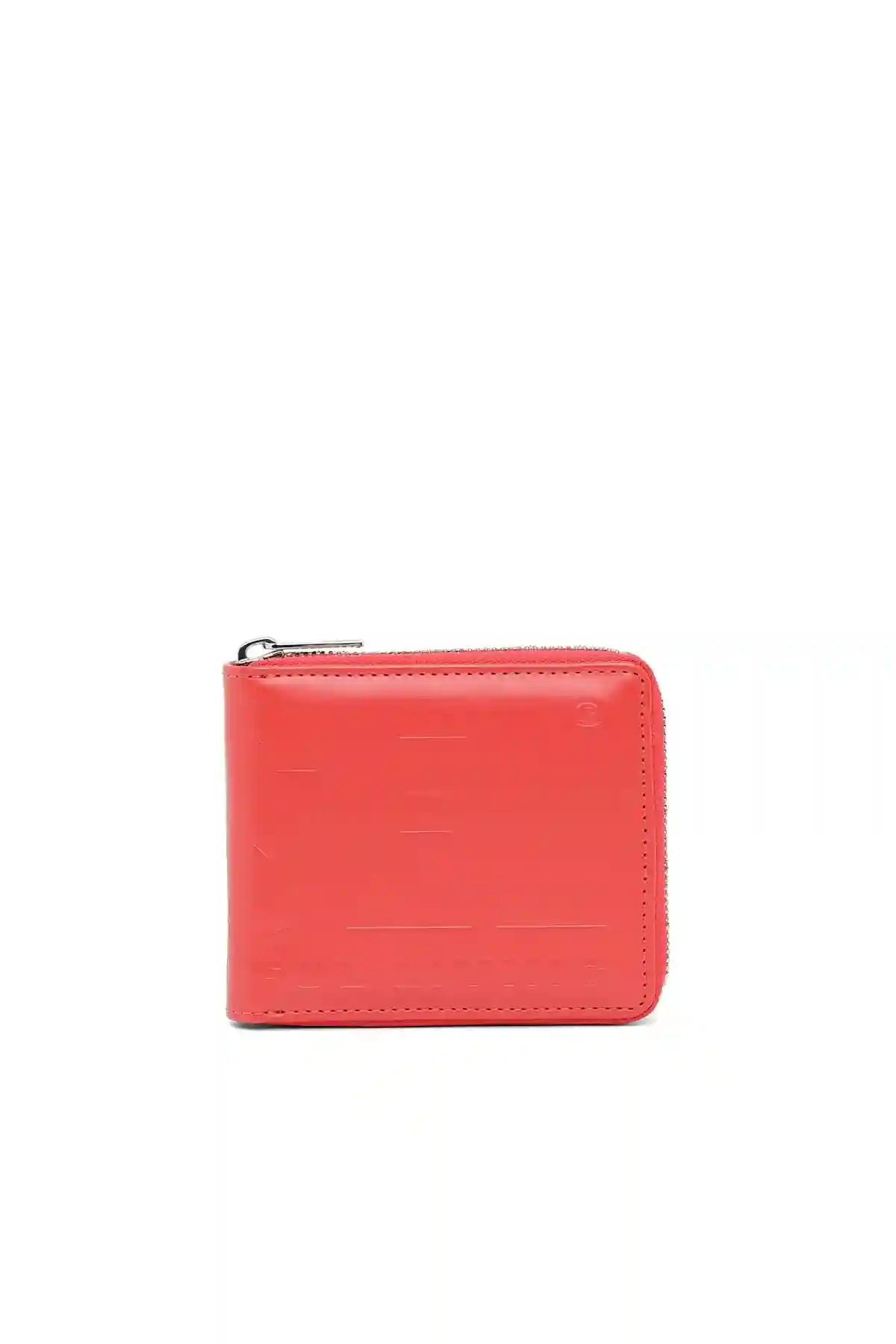 Red Zip-around wallet in faux leather