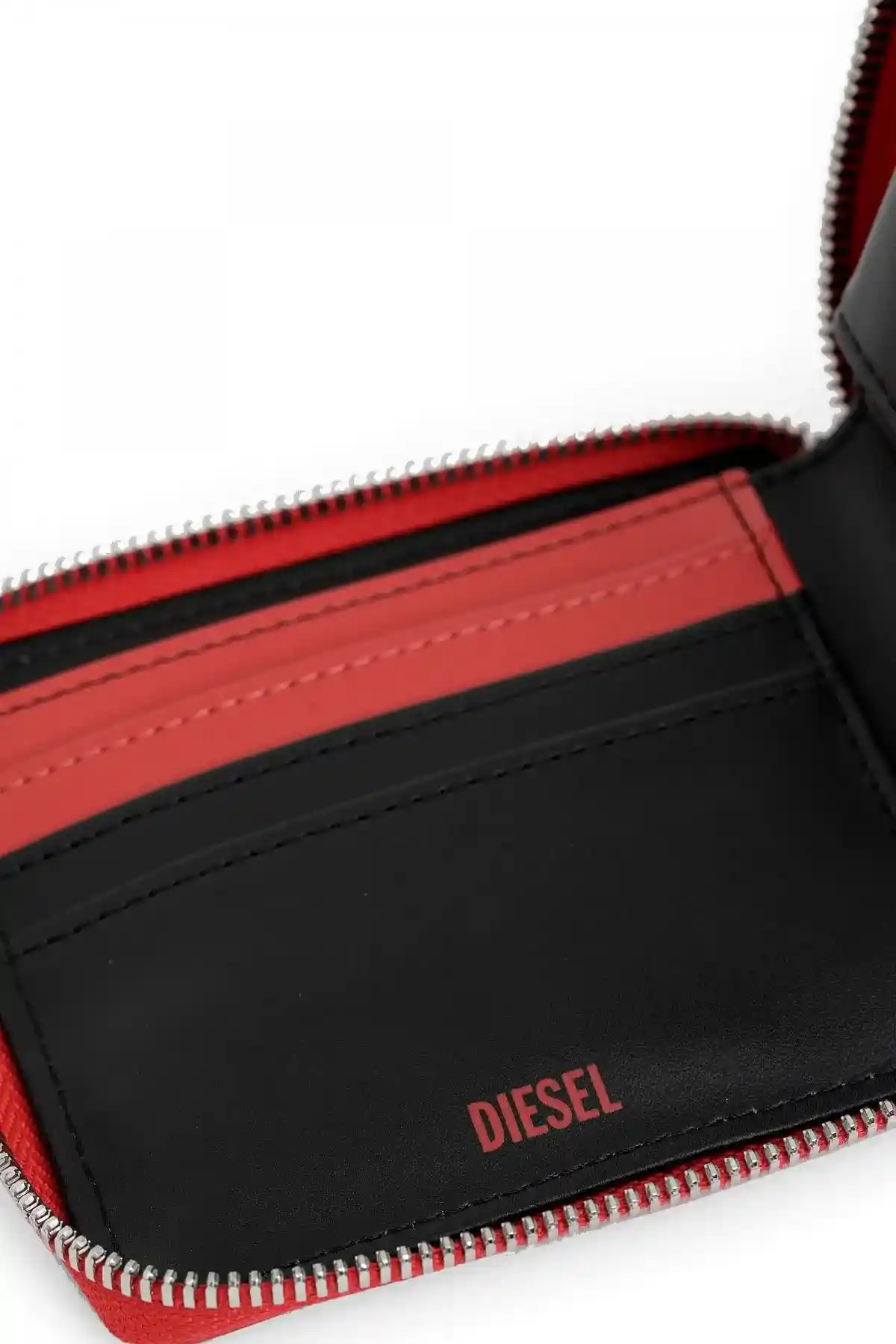 Red Zip-around wallet in faux leather