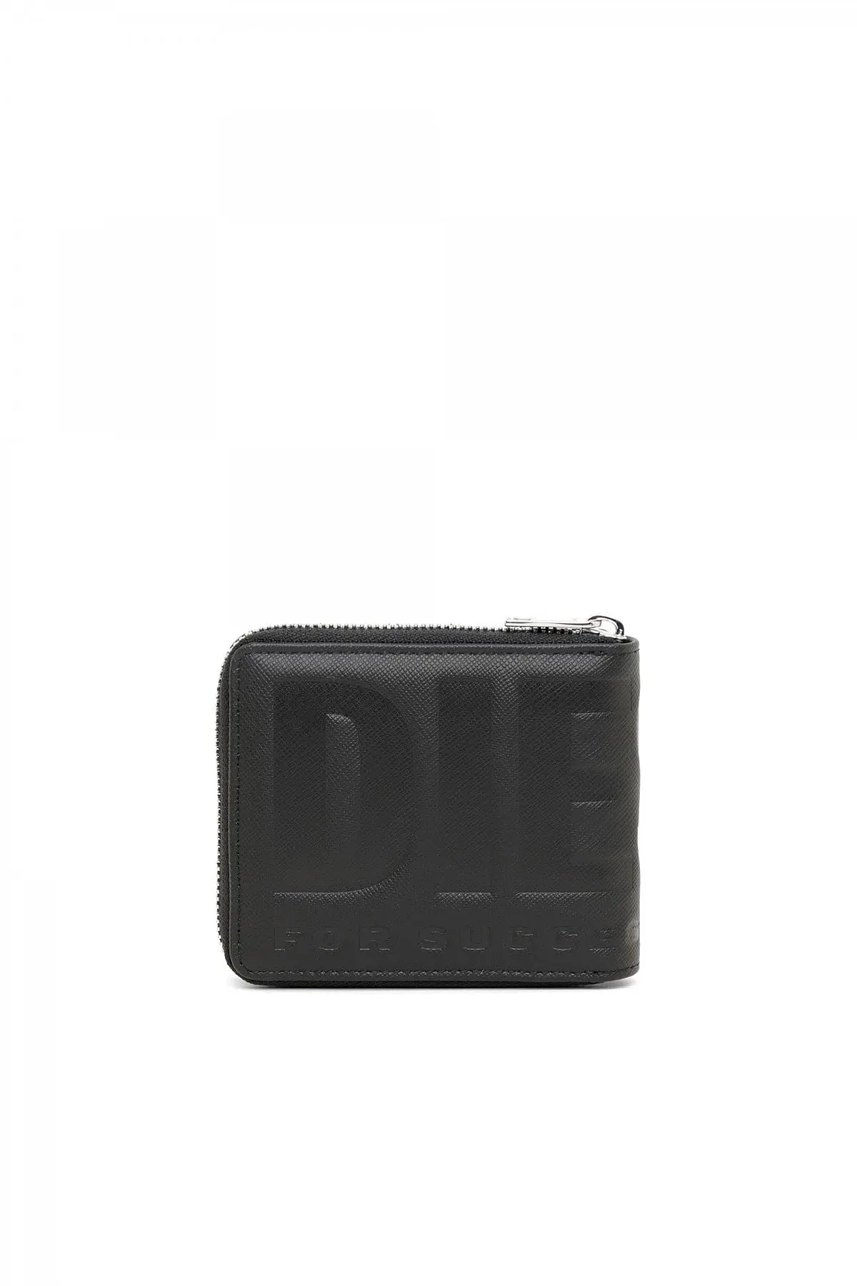 Black Zip-around wallet with Saffiano texture