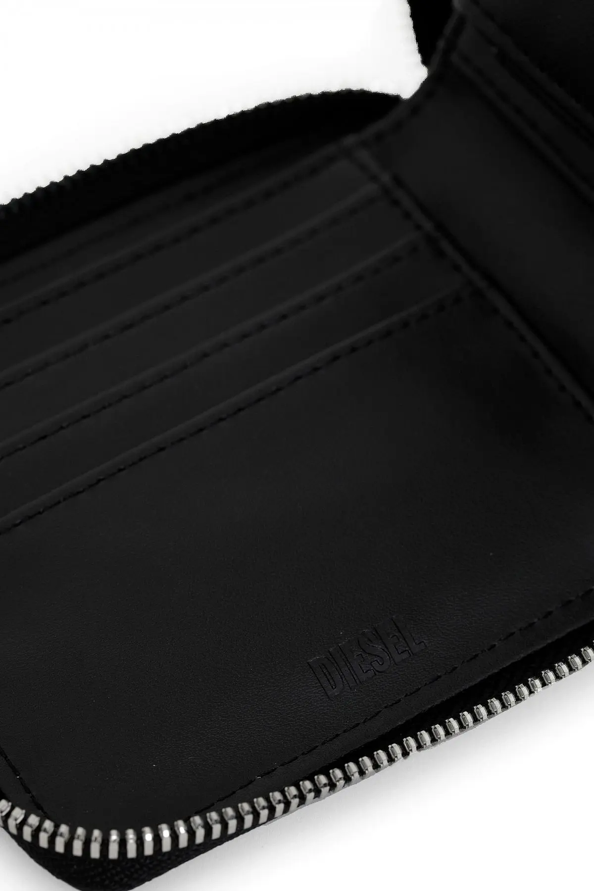 Black Zip-around wallet with Saffiano texture