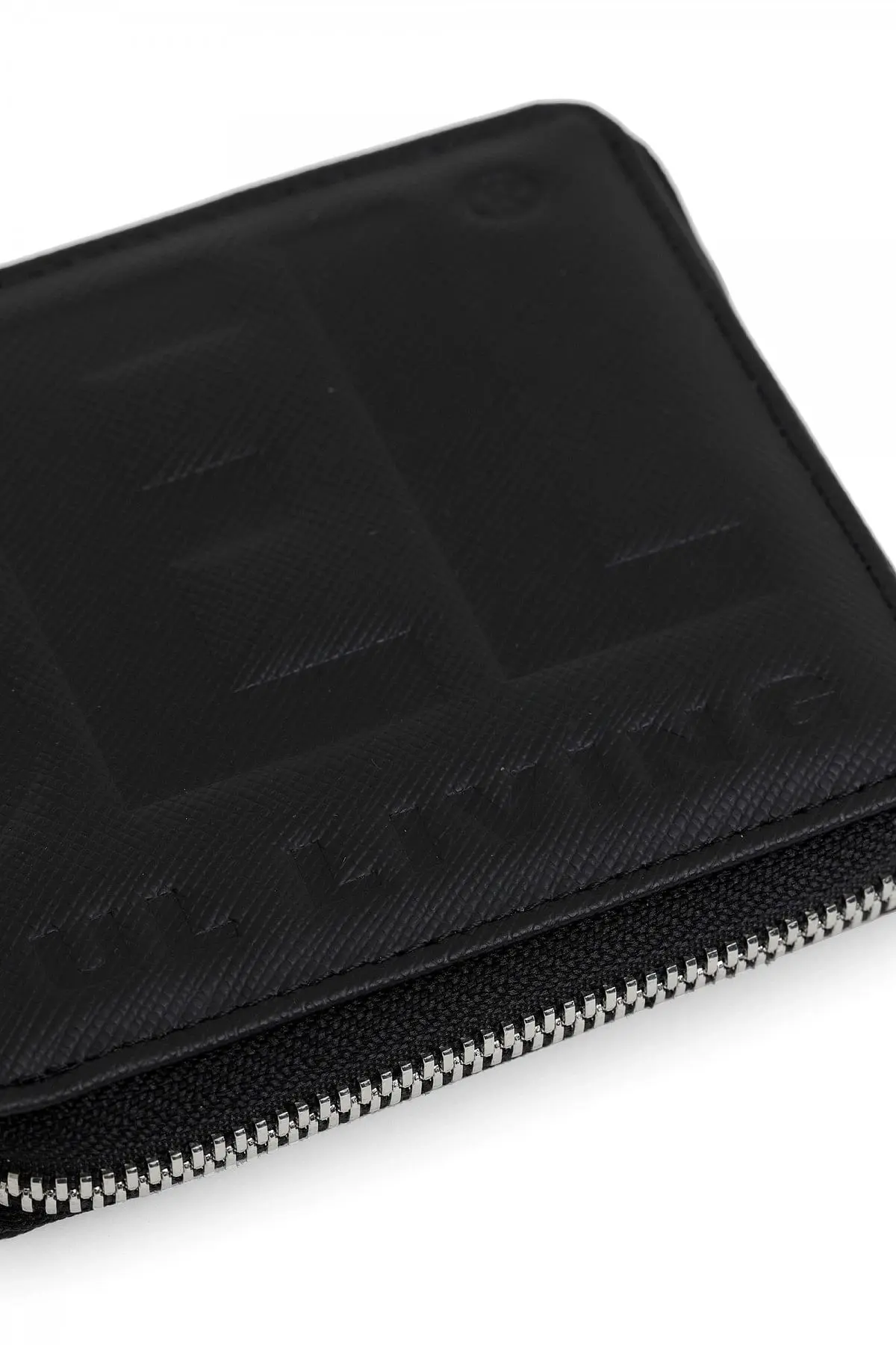 Black Zip-around wallet with Saffiano texture