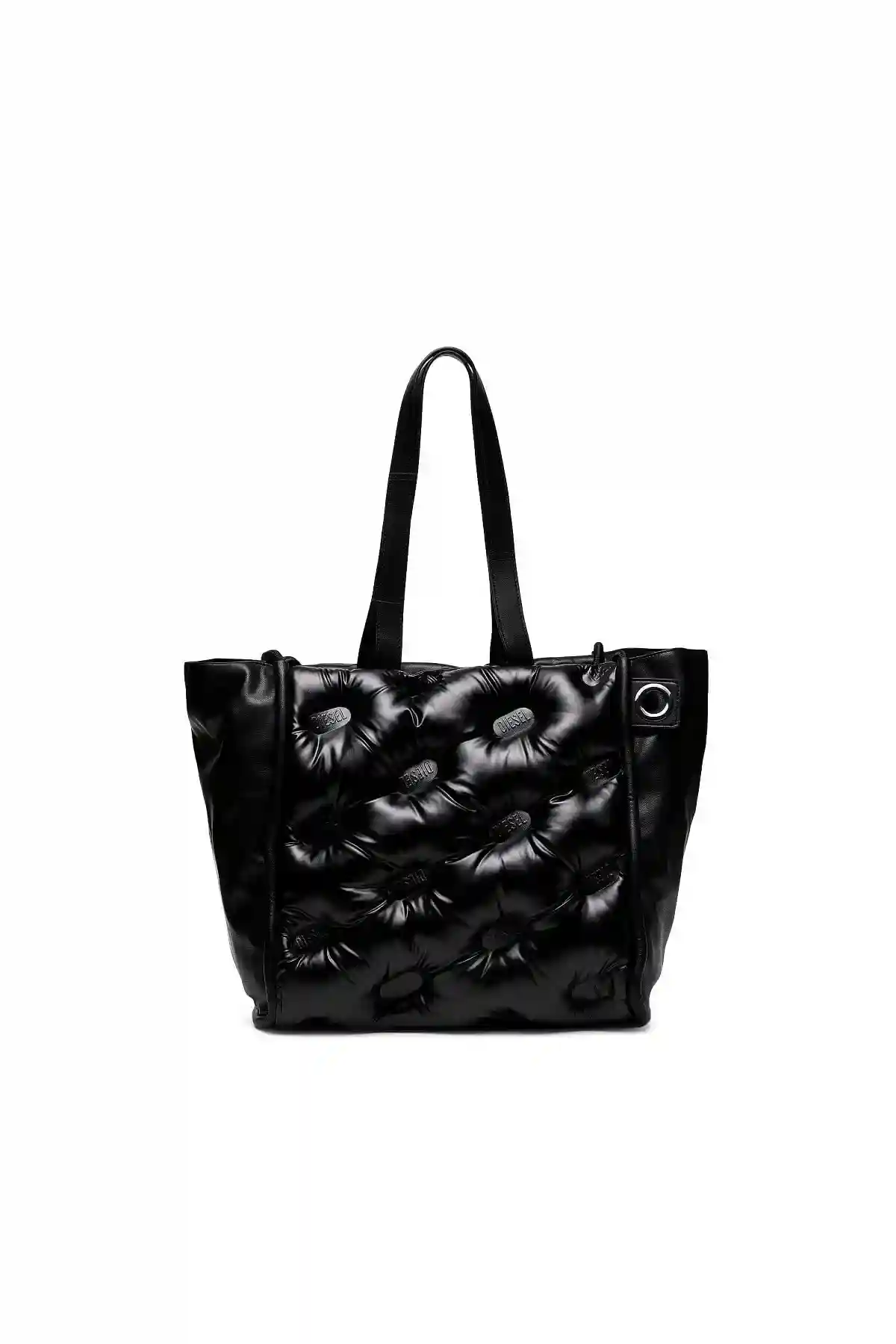 Black Large logo-quilted shopper