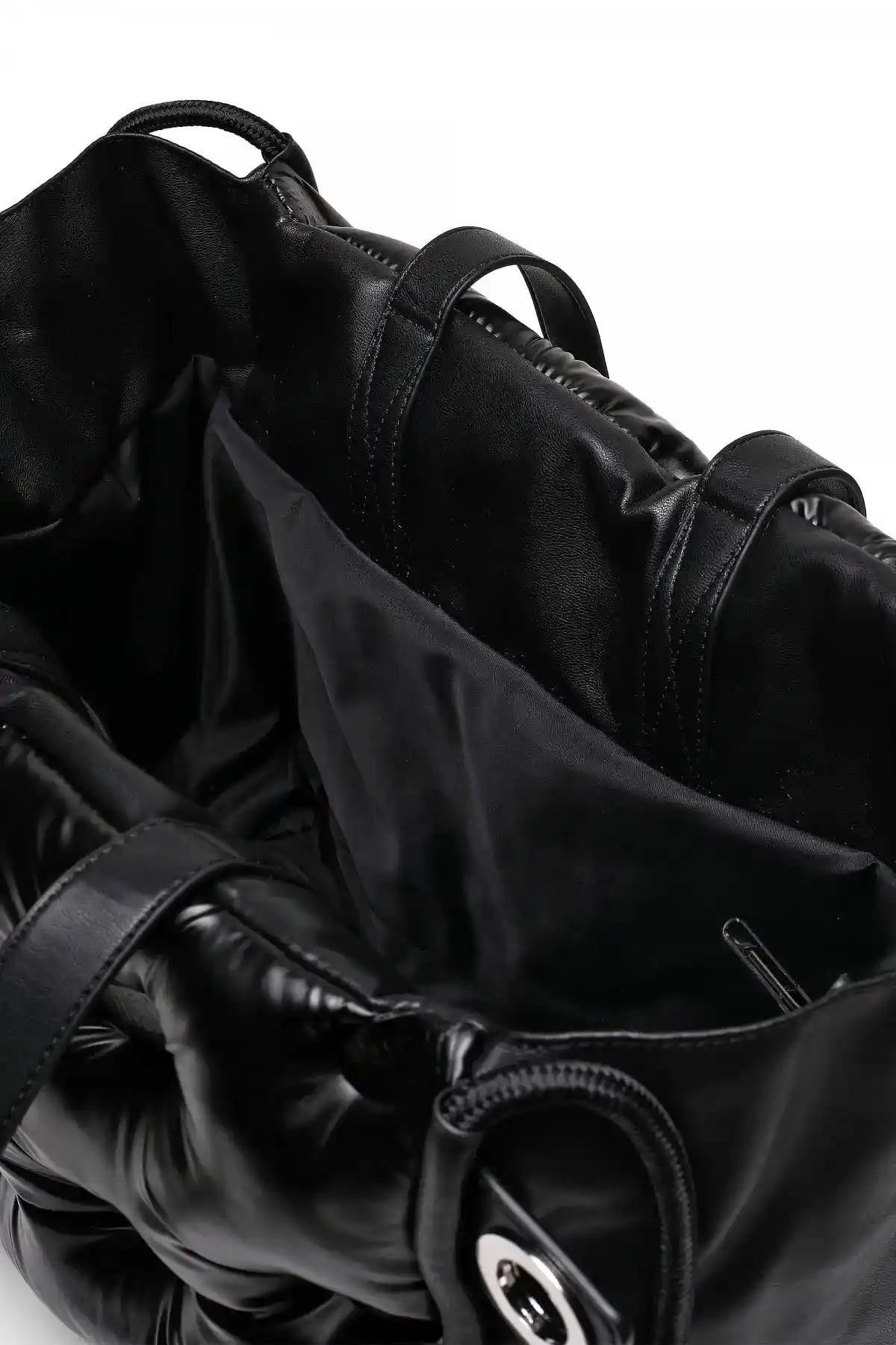 Black Large logo-quilted shopper
