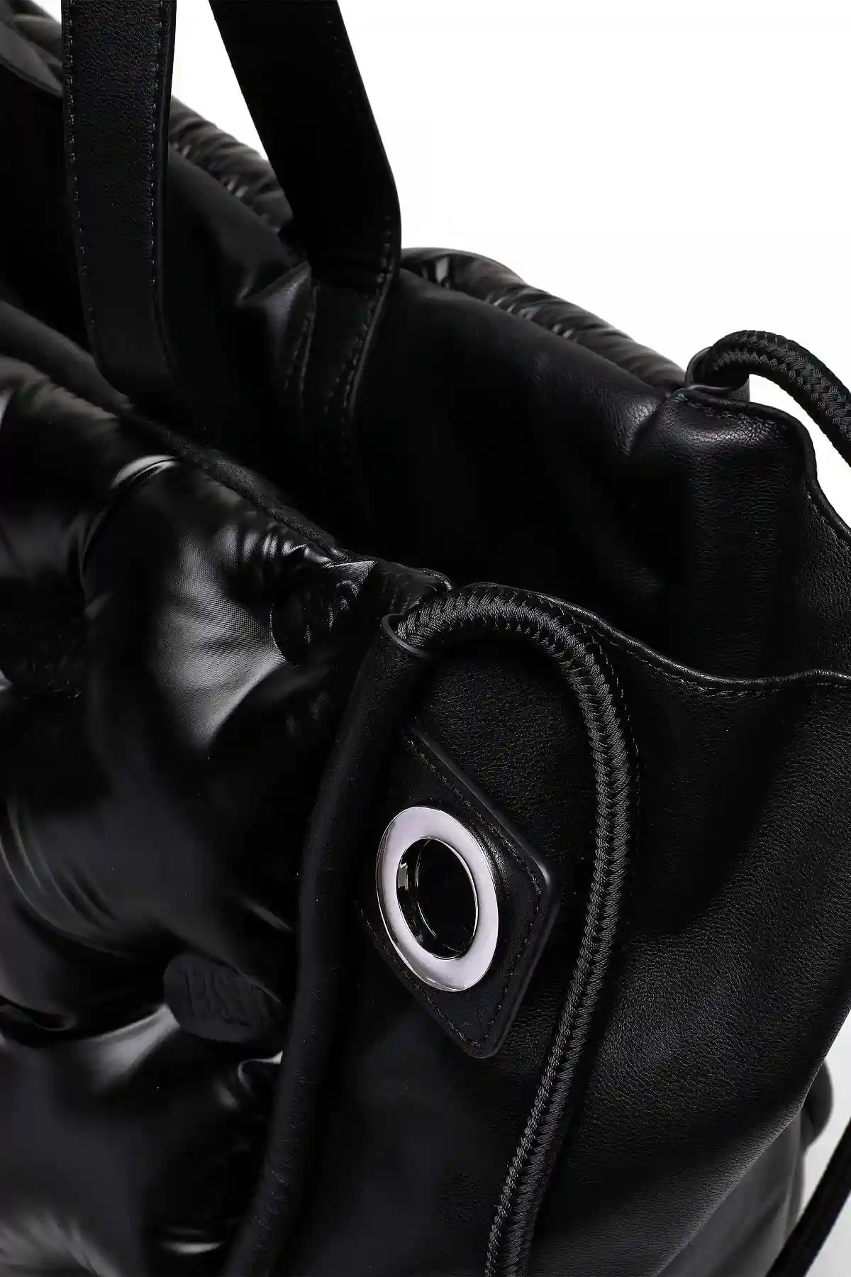 Black Large logo-quilted shopper