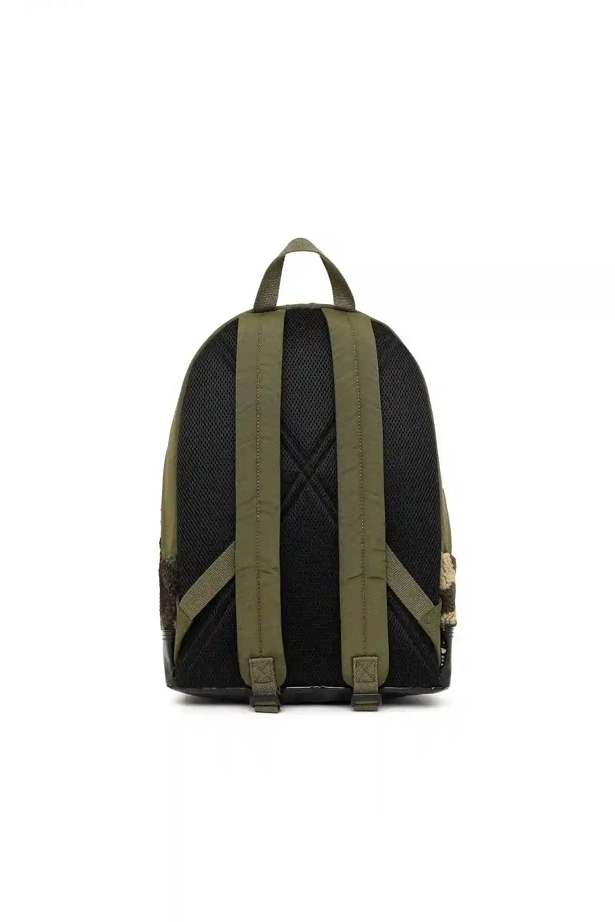 Green Backpack in camouflage faux shearling