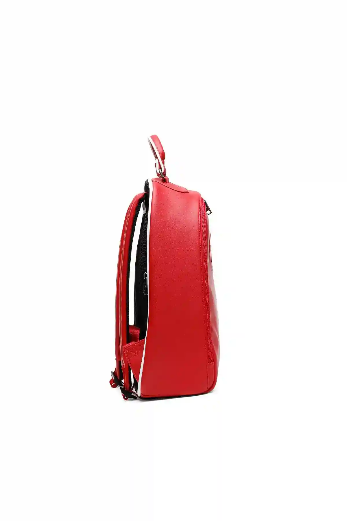 Red Backpack with embossed logo