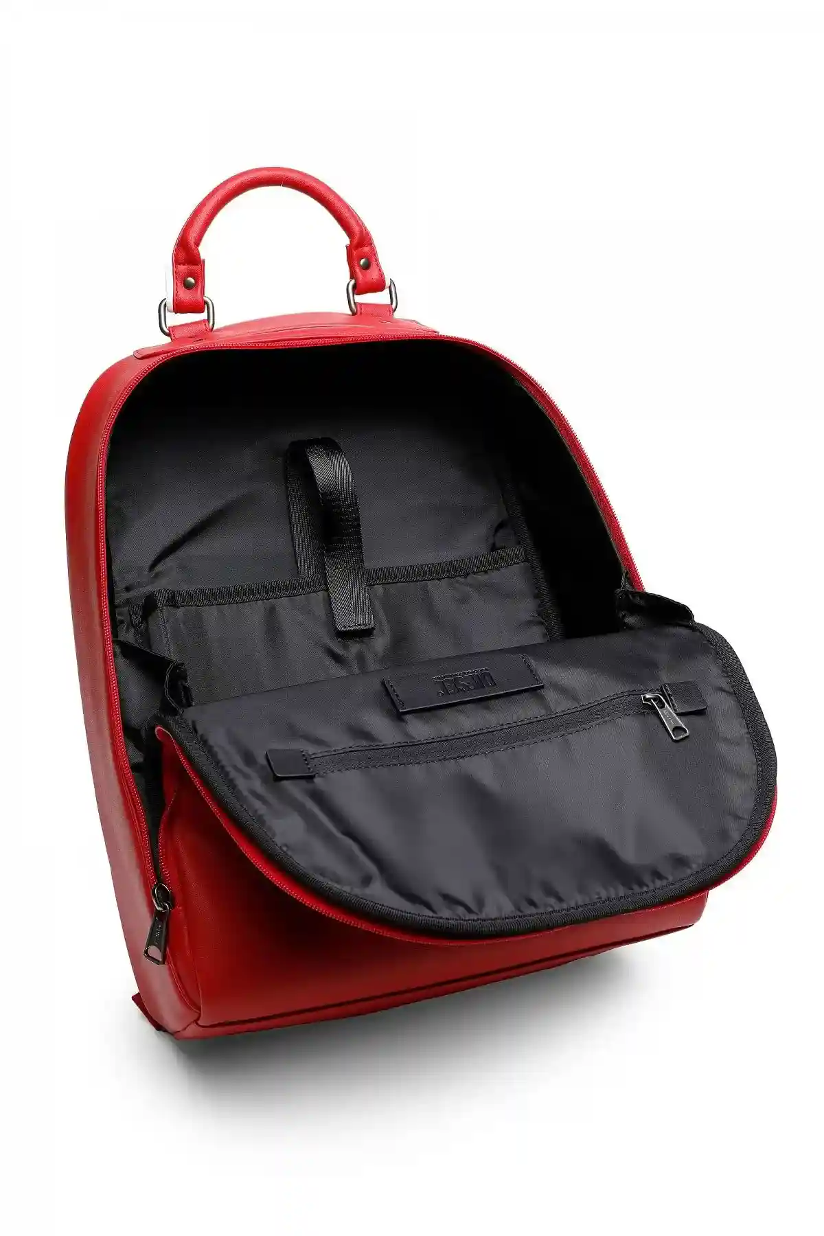 Red Backpack with embossed logo
