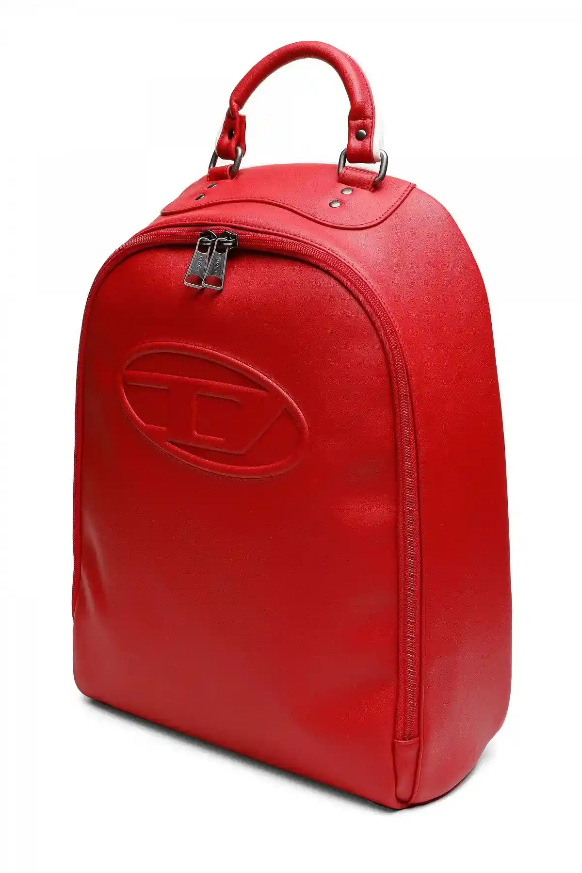 Red Backpack with embossed logo