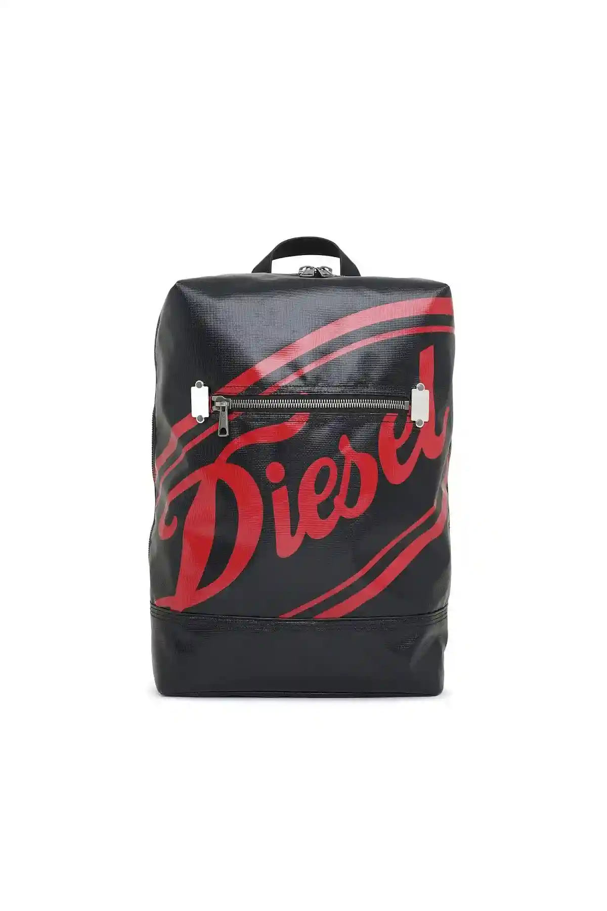 Black Tarpaulin backpack with vintage logo