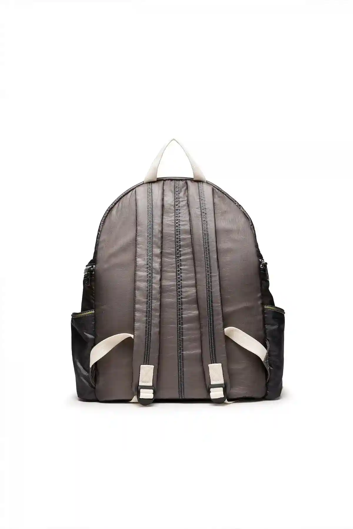 Brown Backpack in laminated fabric