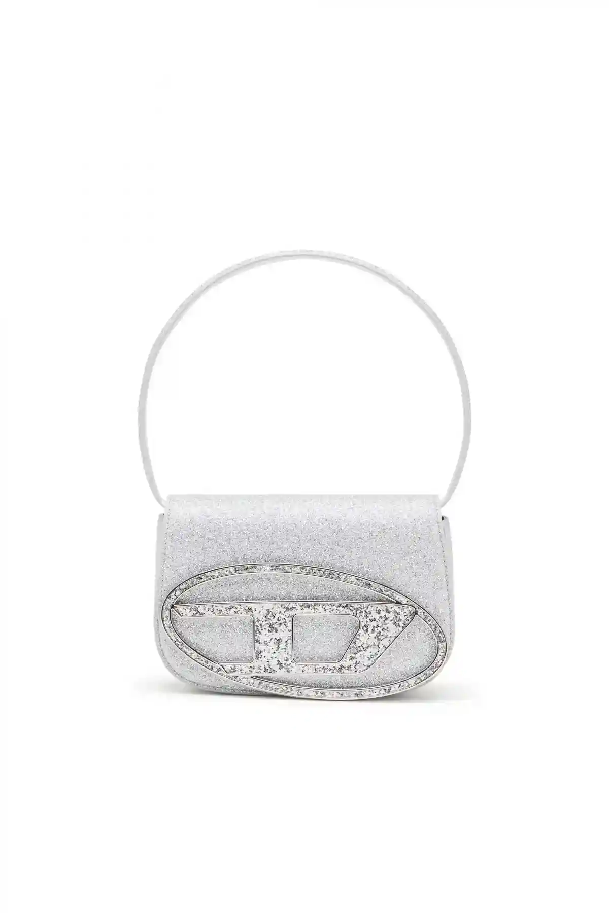 Silver 1DR-Iconic shoulder bag in glitter fabric