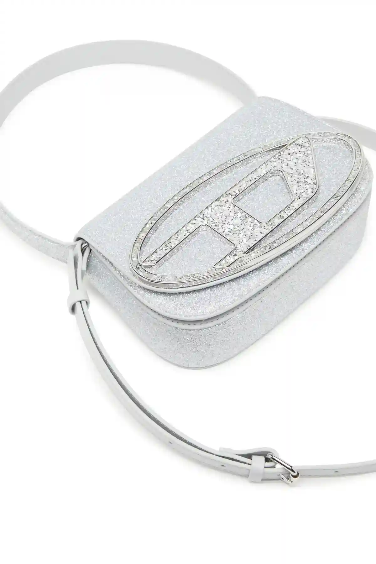 Silver 1DR-Iconic shoulder bag in glitter fabric