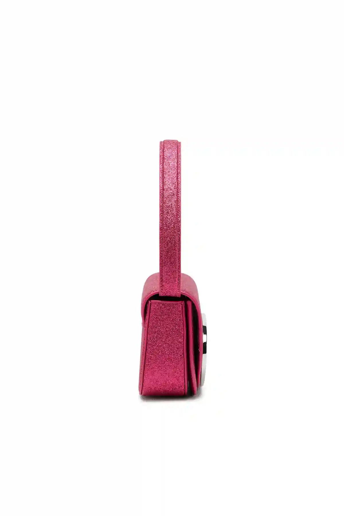 Pink 1DR-Iconic shoulder bag in glitter fabric