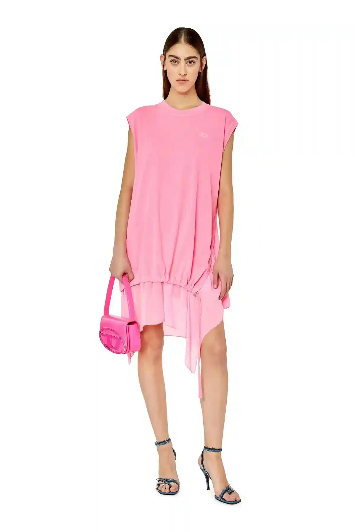 Pink 1DR-Iconic shoulder bag in neon leather