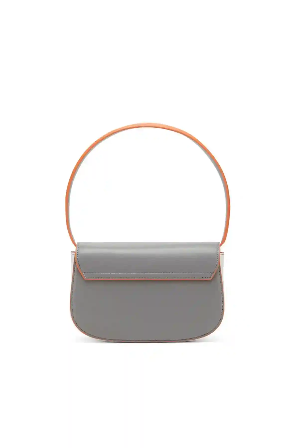 Grey and Orange 1DR-Iconic shoulder bag in nappa leather