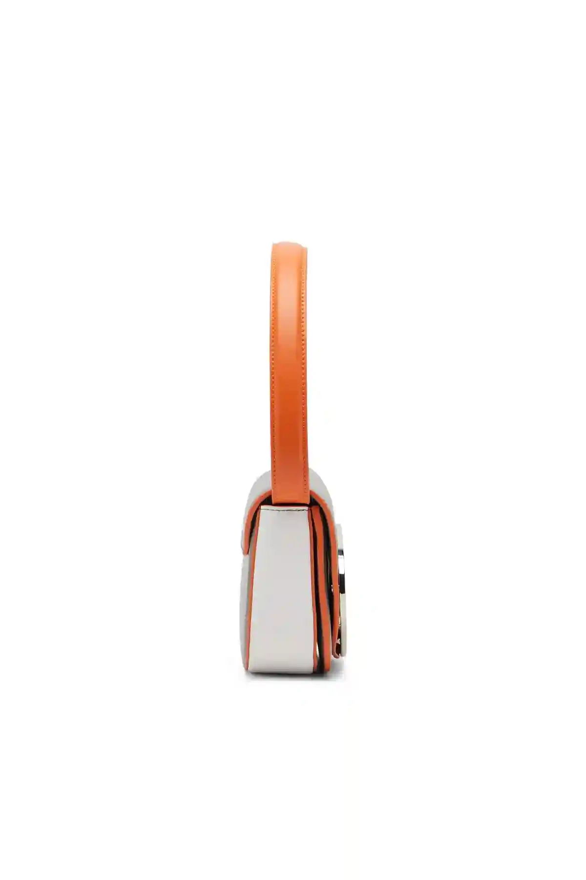 Grey and Orange 1DR-Iconic shoulder bag in nappa leather